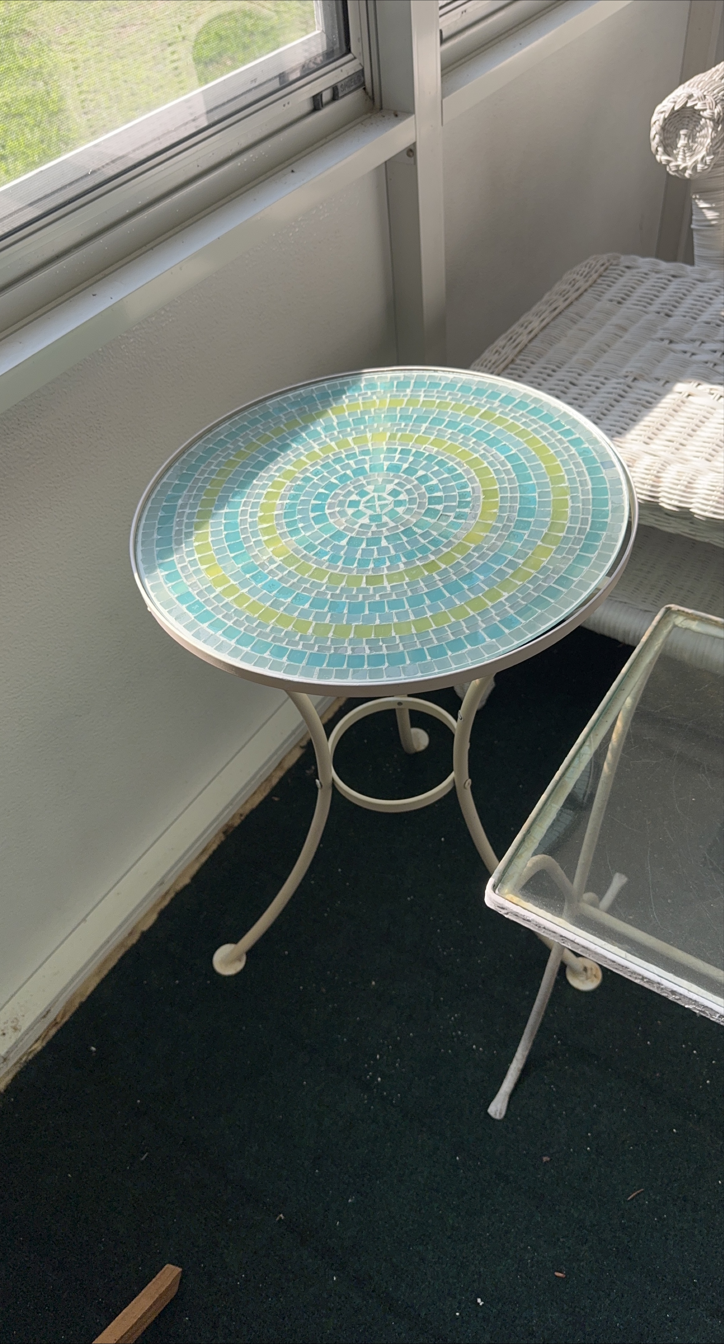 Mosaic Tile Top Round Accent Table thumbnail