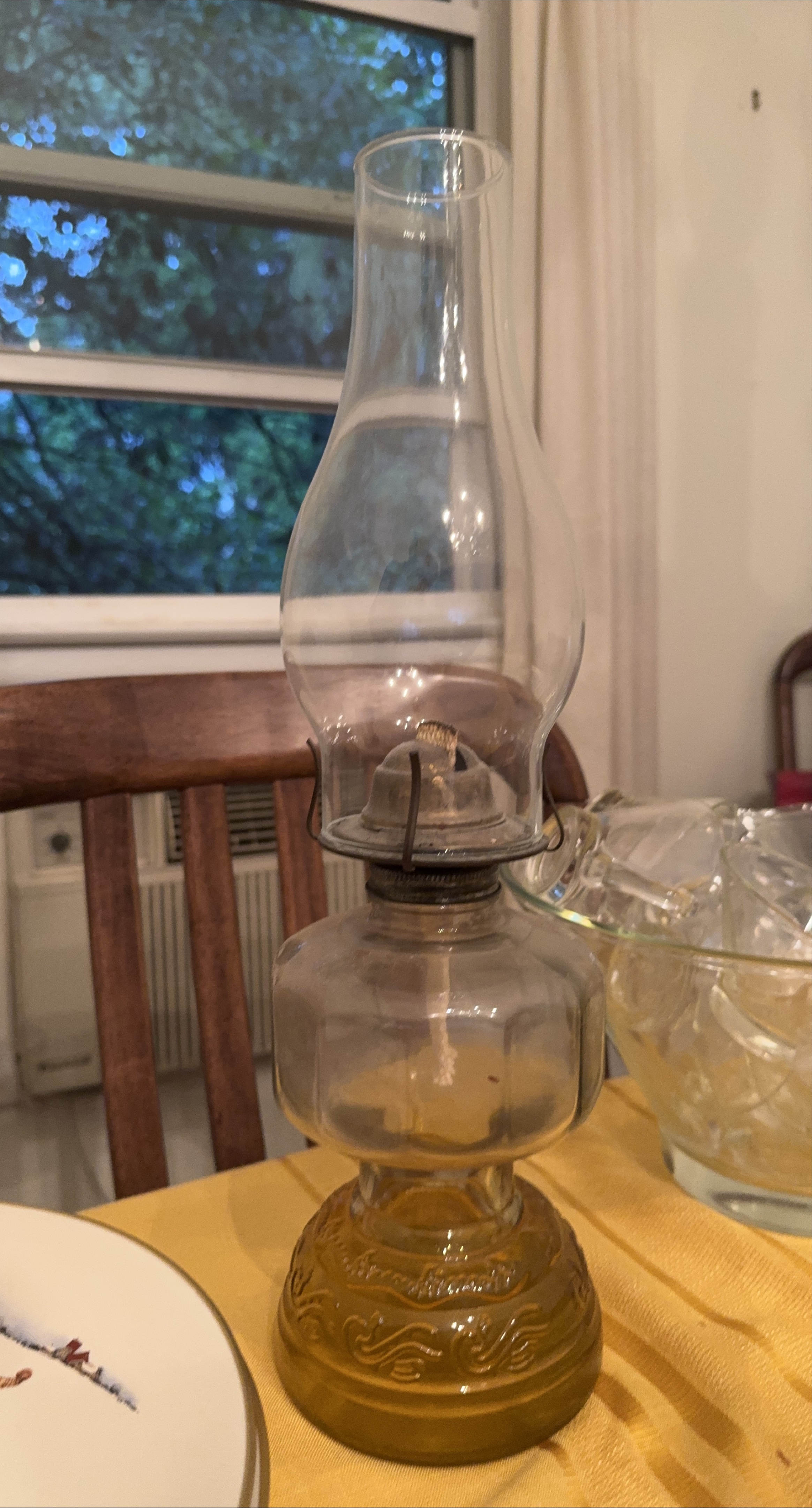 Vintage Glass Kerosene Oil Lamp thumbnail