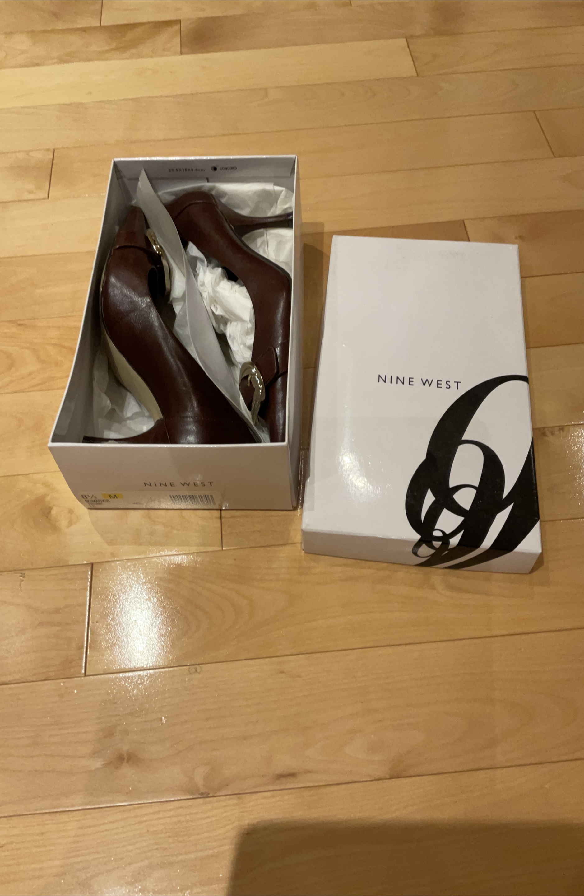 Nine West Brown Leather Heels - Size 8.5M thumbnail
