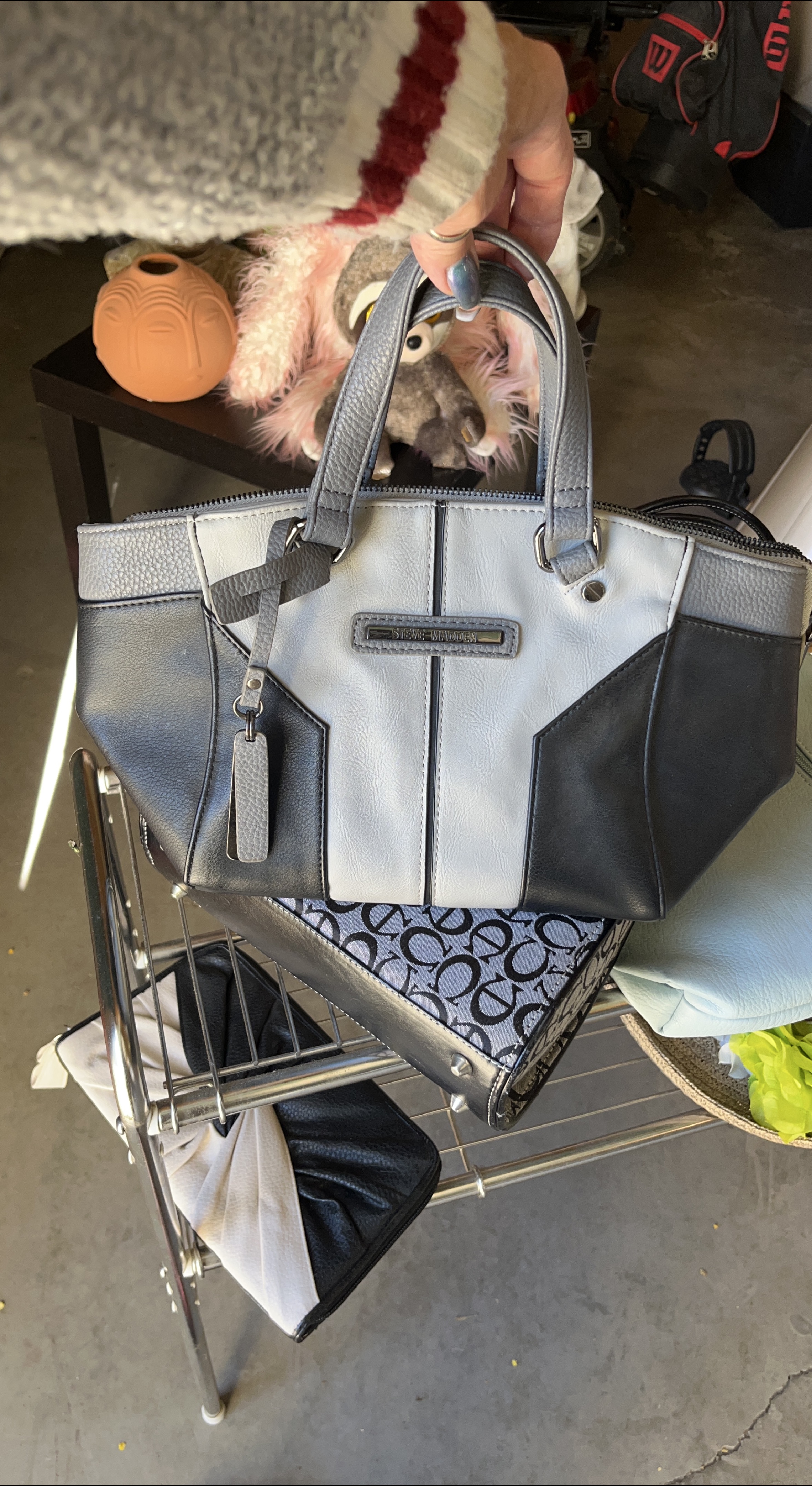 Steve Madden Grey/White Handbag thumbnail