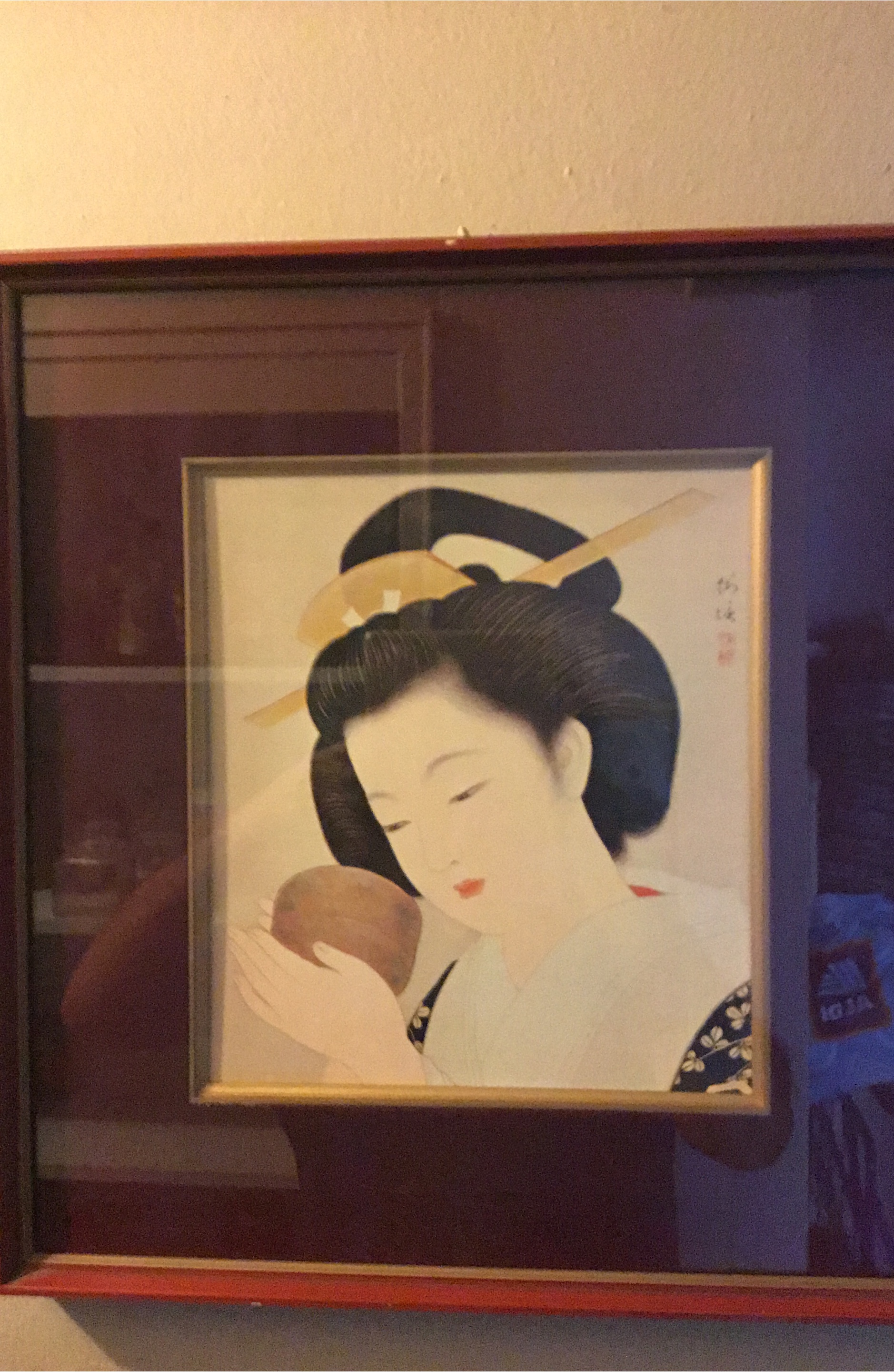 Framed Japanese Art Print of a Woman