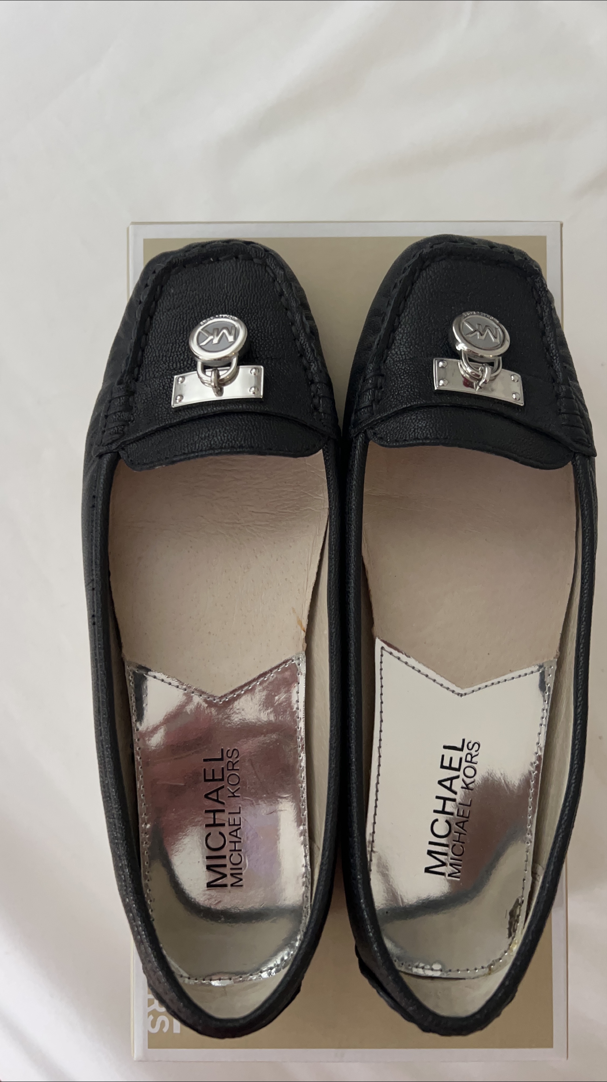 Michael Kors Black Leather Loafers thumbnail