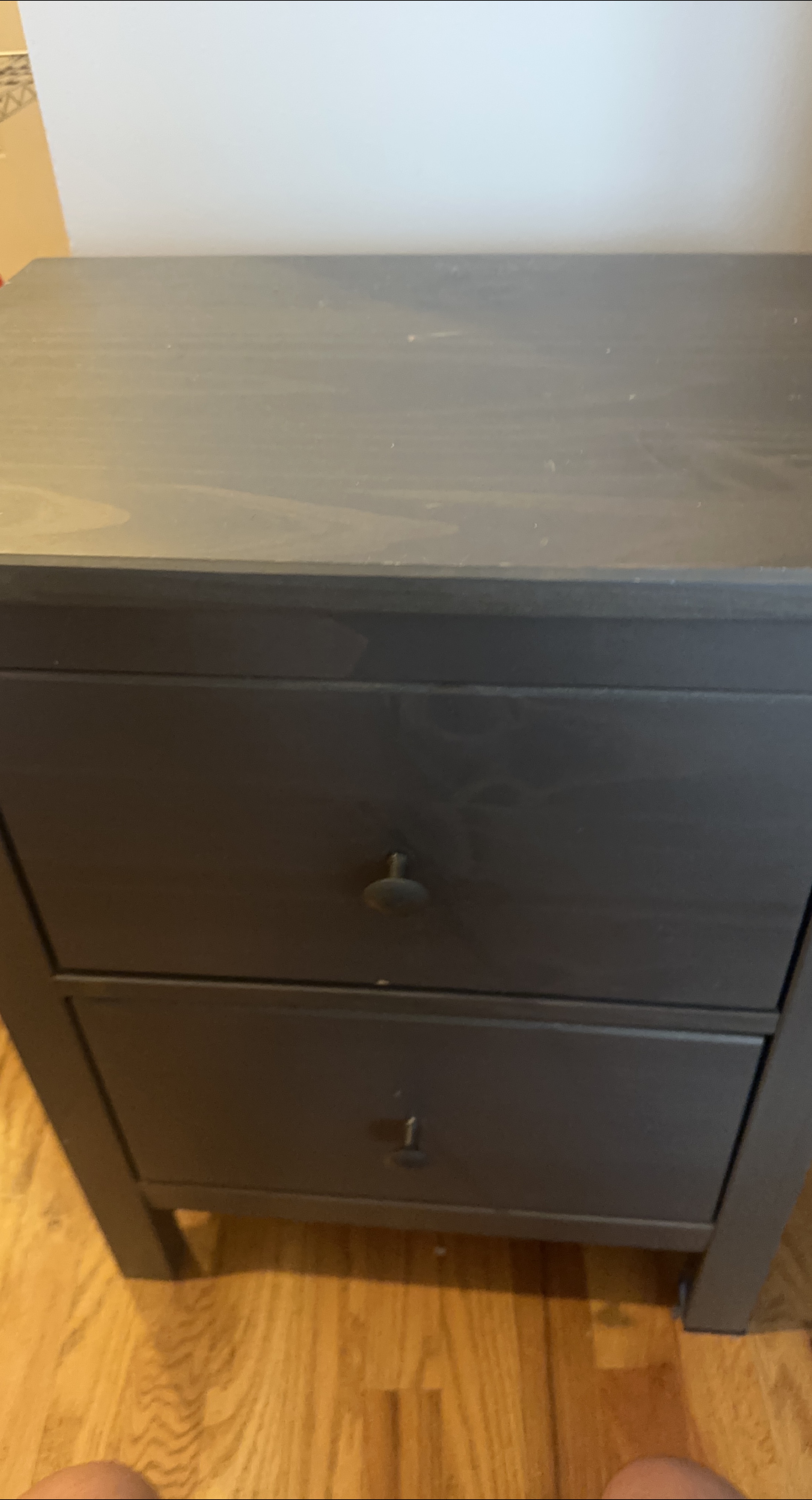 Gray 2-Drawer Nightstand IKEA Hemebs