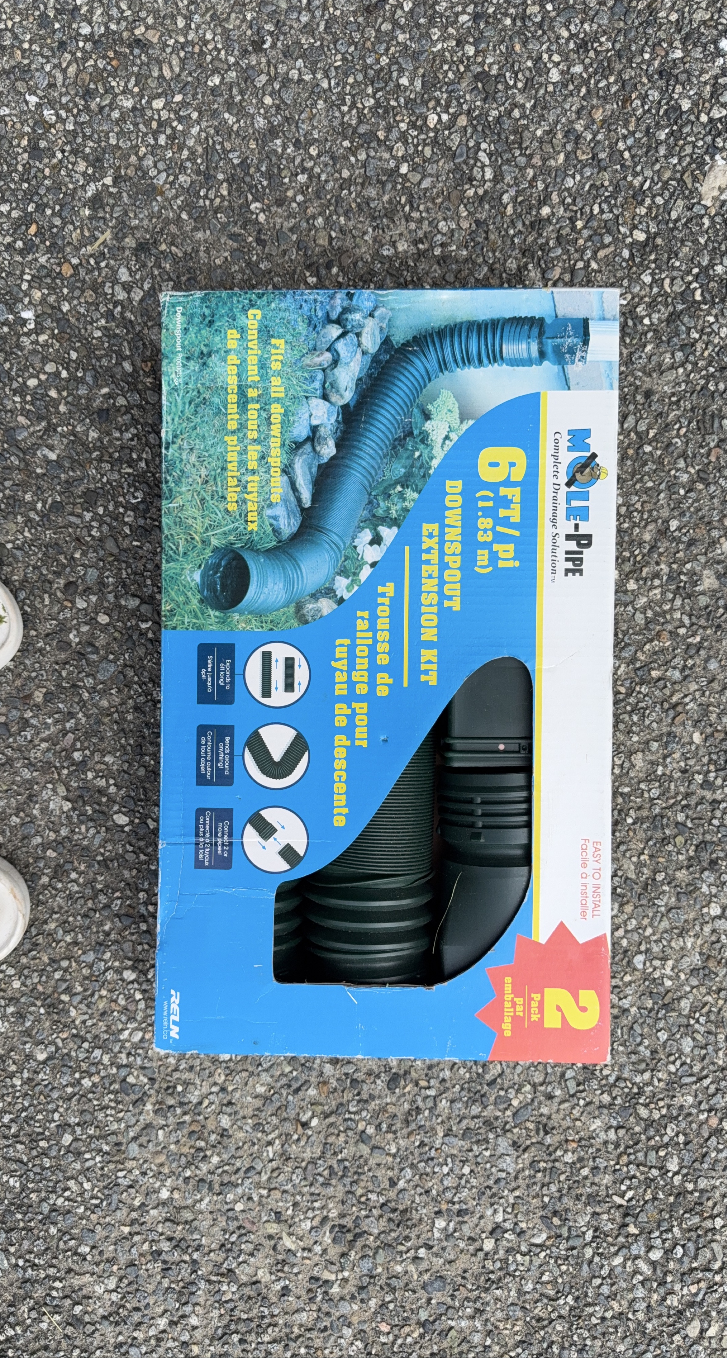 Mole-Pipe 6ft Downspout Extension Kit (2-pack) thumbnail