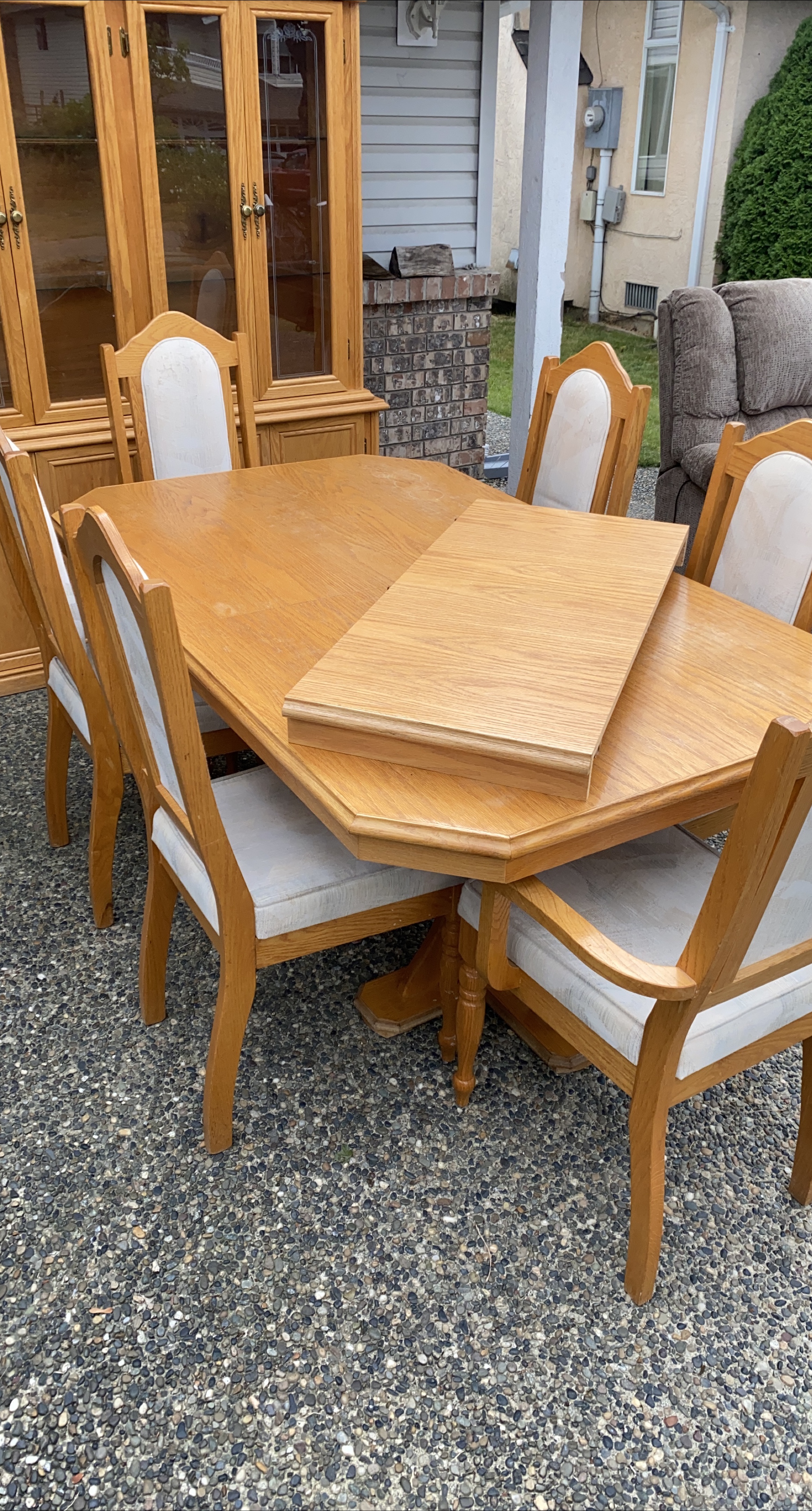 Oak Dining Table Set with 6 Chairs thumbnail