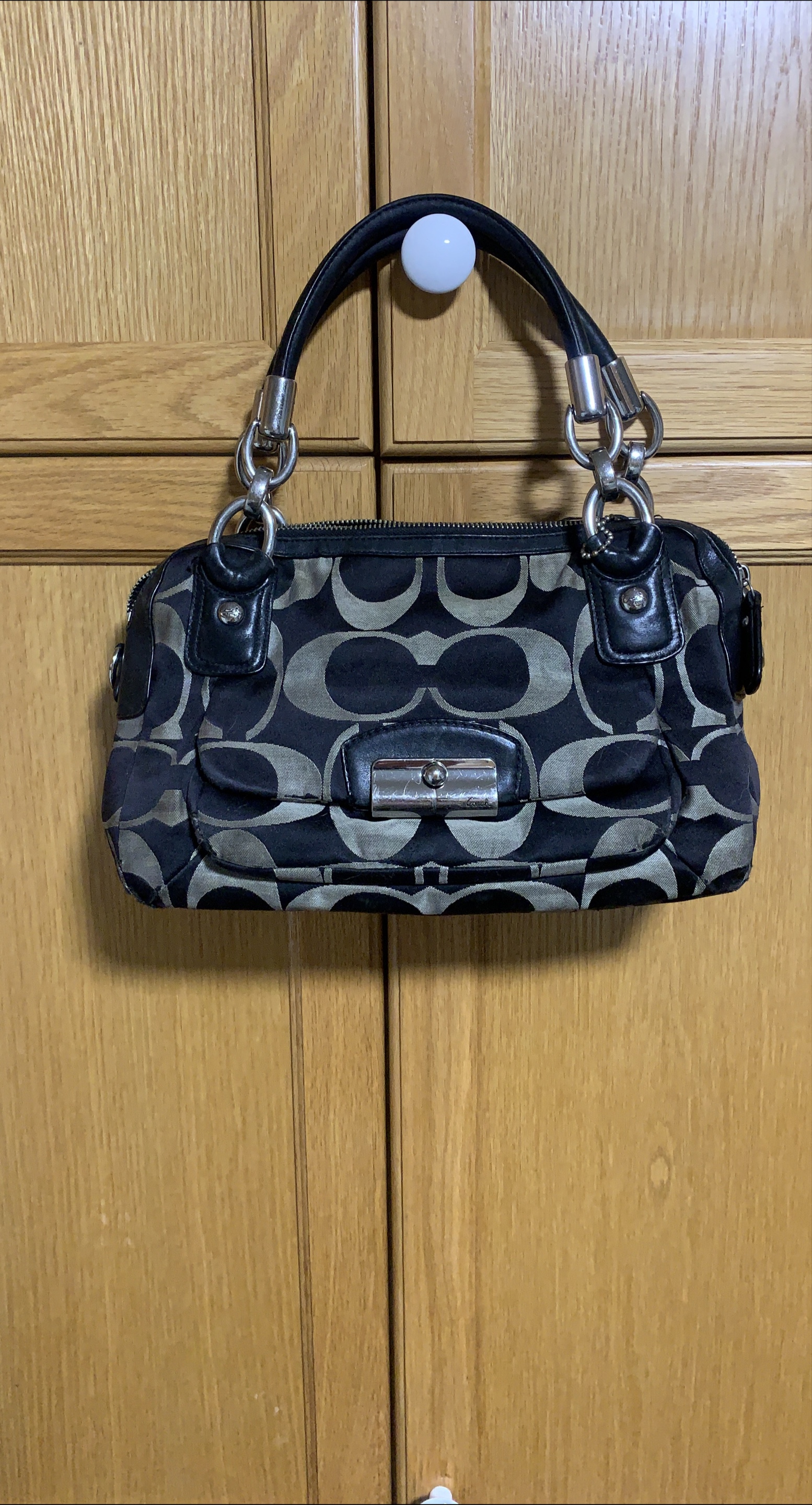 Coach Signature Black/Grey Handbag thumbnail