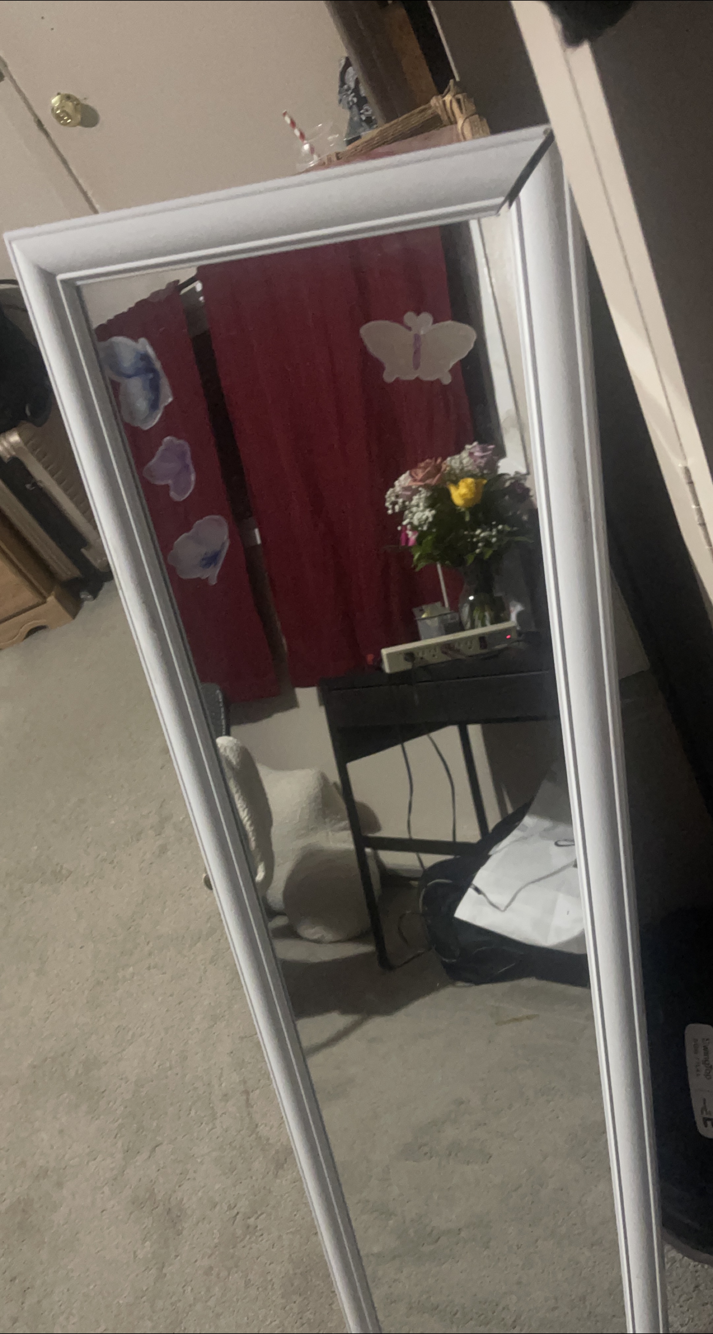 White Framed Mirror thumbnail