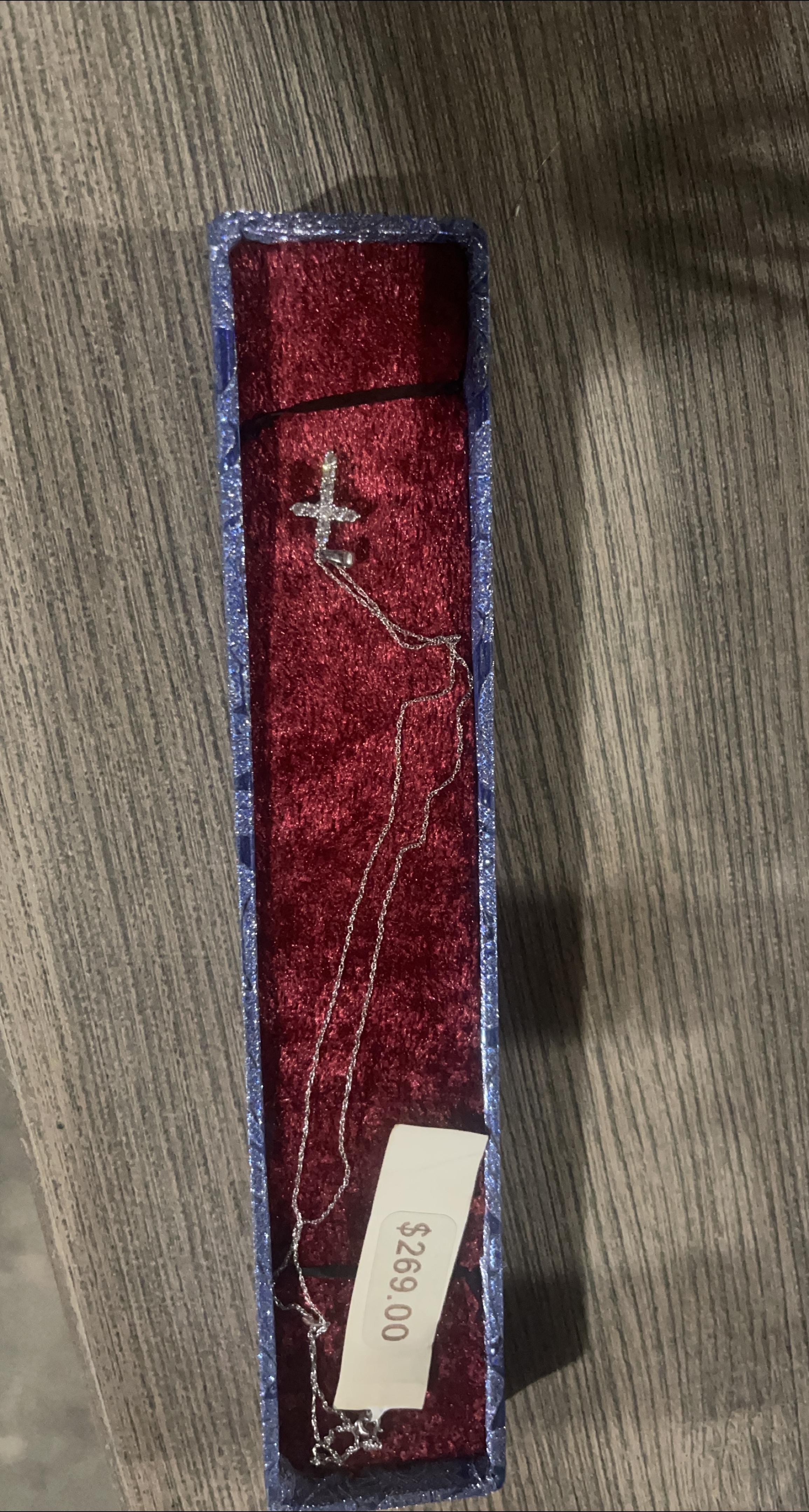 Silver Cross Necklace in Box thumbnail