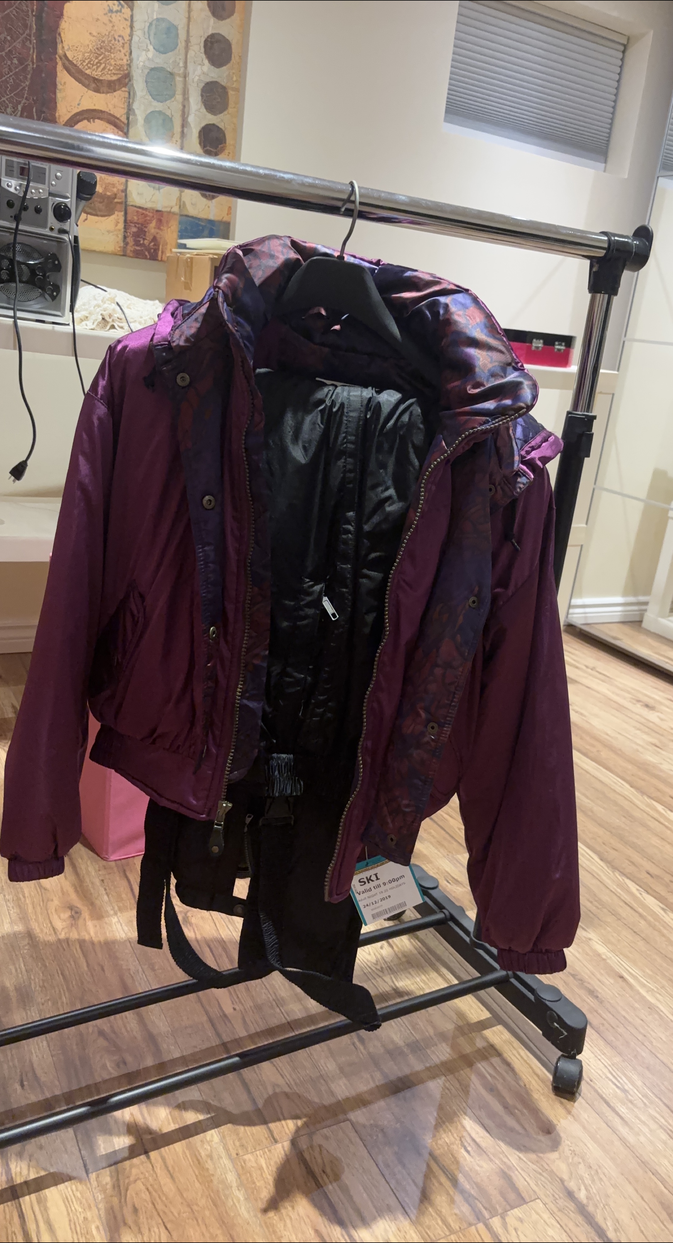 Ski Suit - Purple Jacket & Black Pants thumbnail