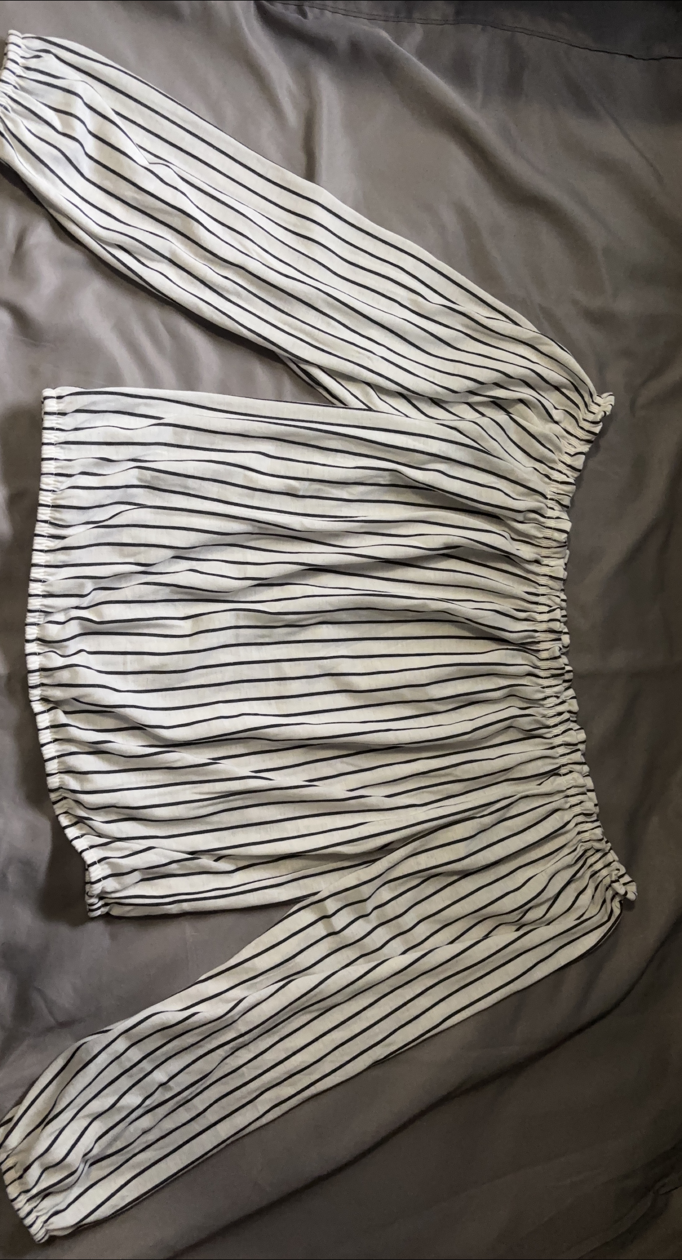 Ardene Striped Off-Shoulder Top - Size L thumbnail