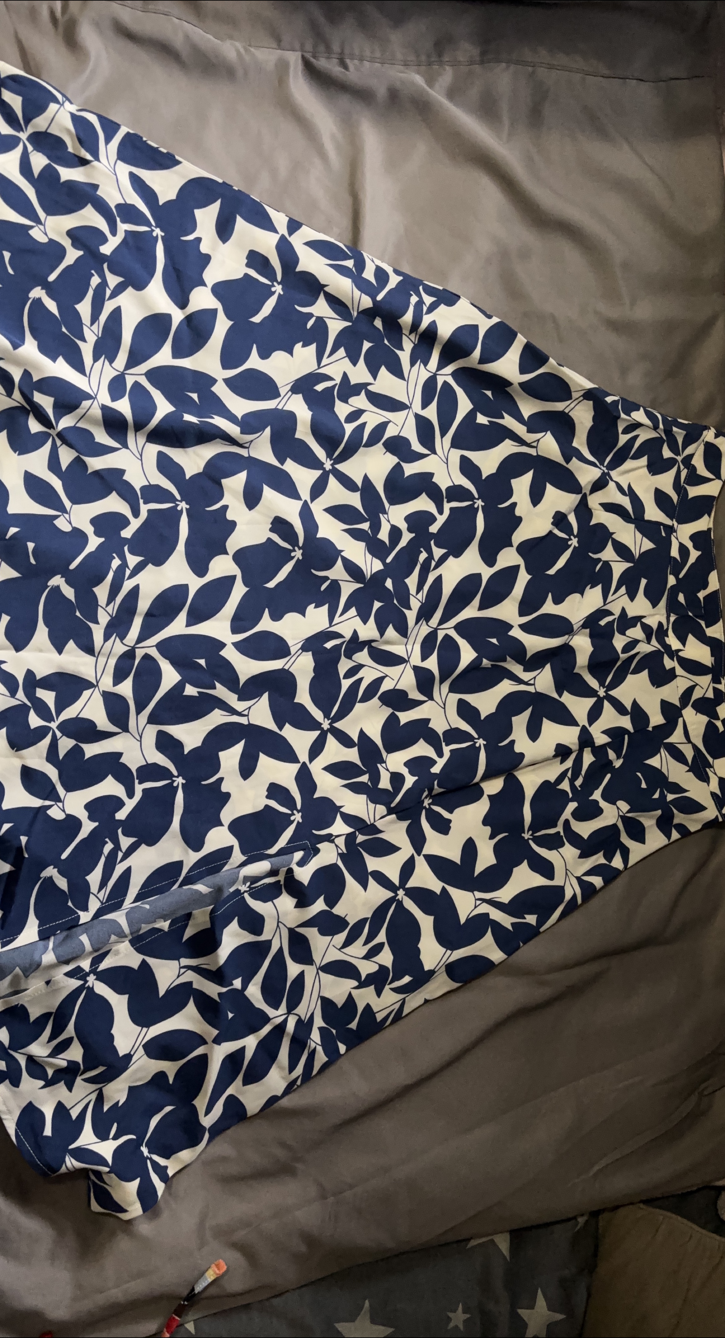 Shein Blue Floral Skirt - Size L thumbnail