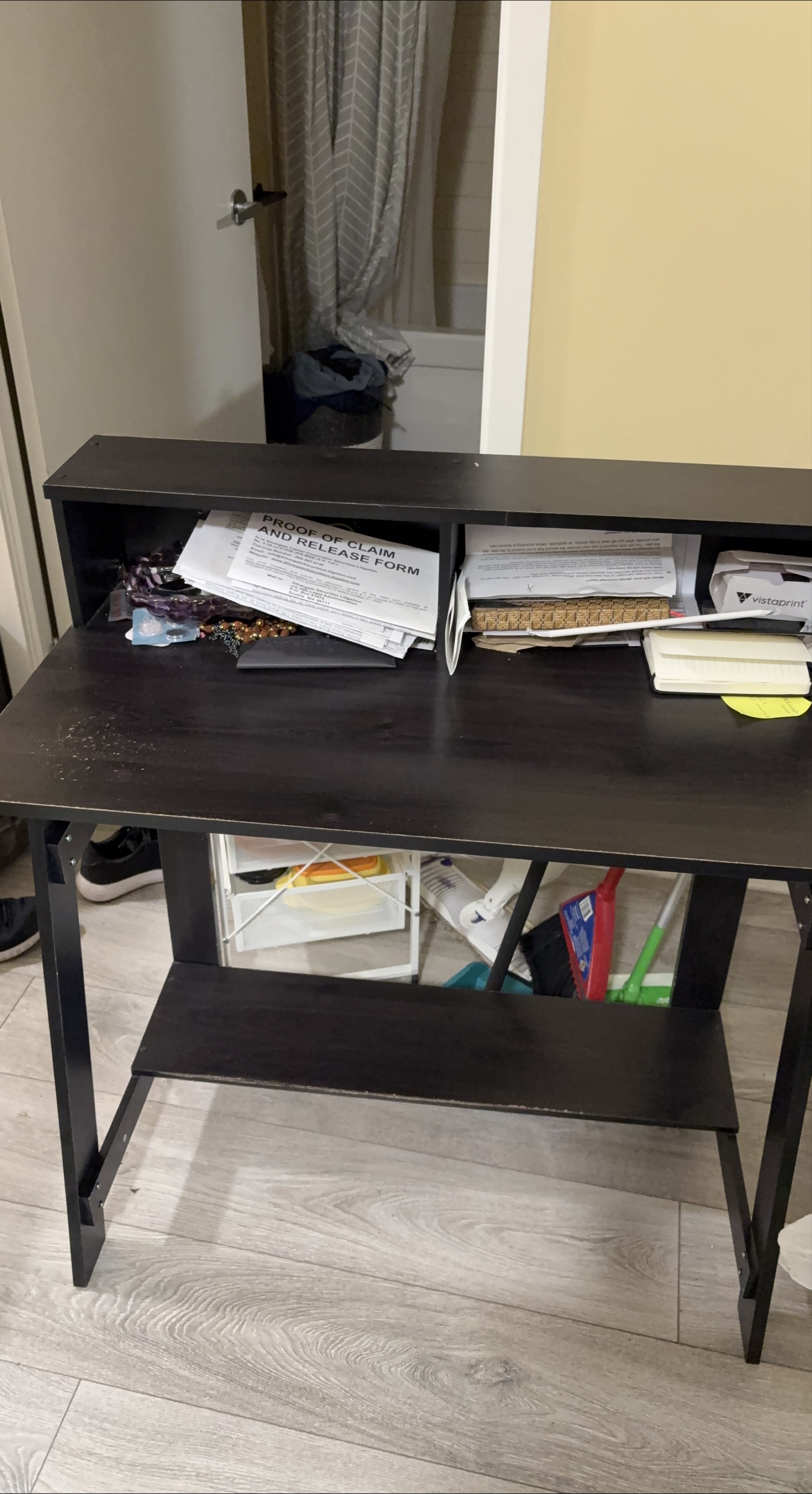 Reduced for quick sale Dark Brown Desk with Shelf