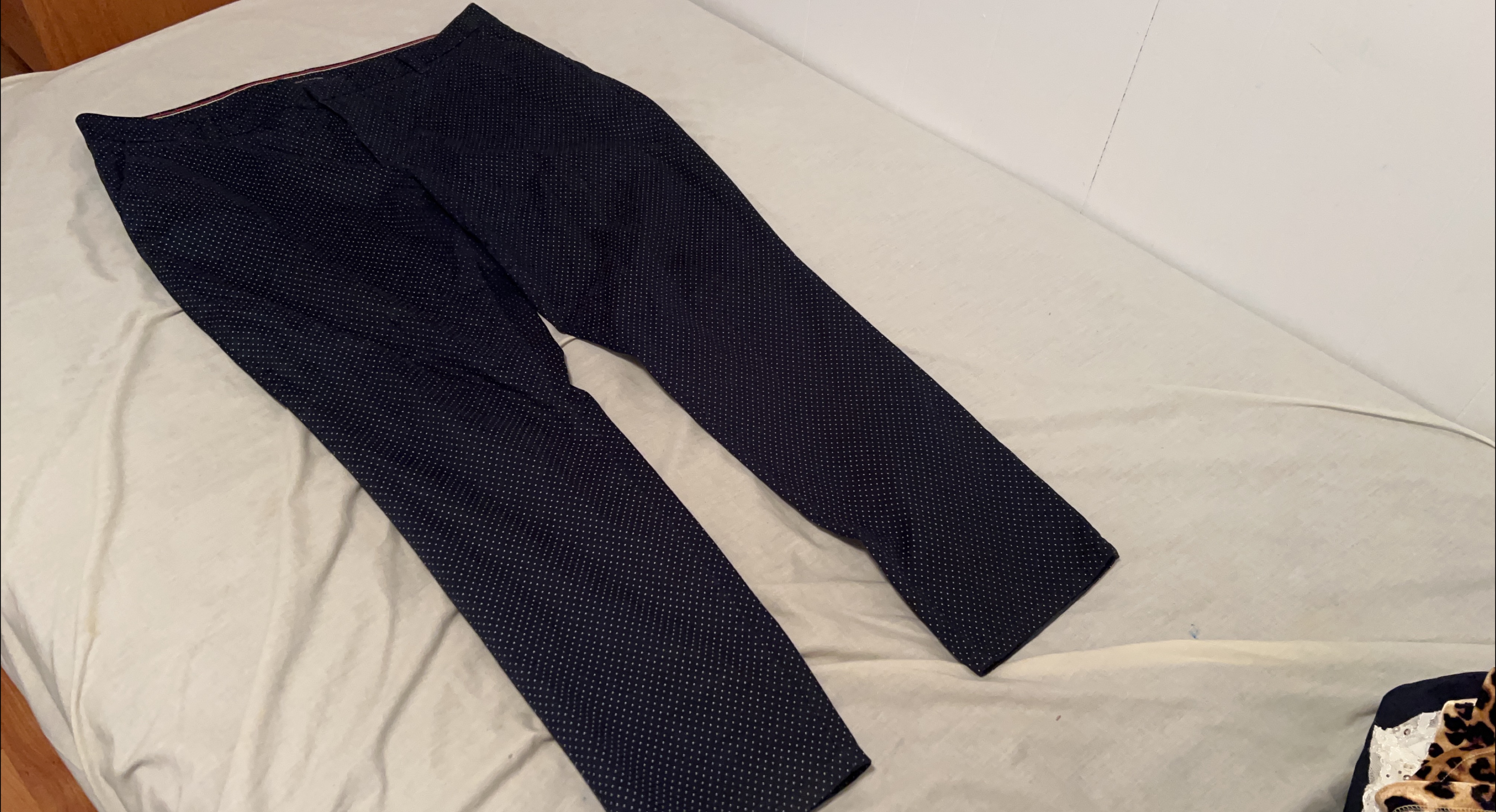 Navy Blue Patterned Dress Pants thumbnail