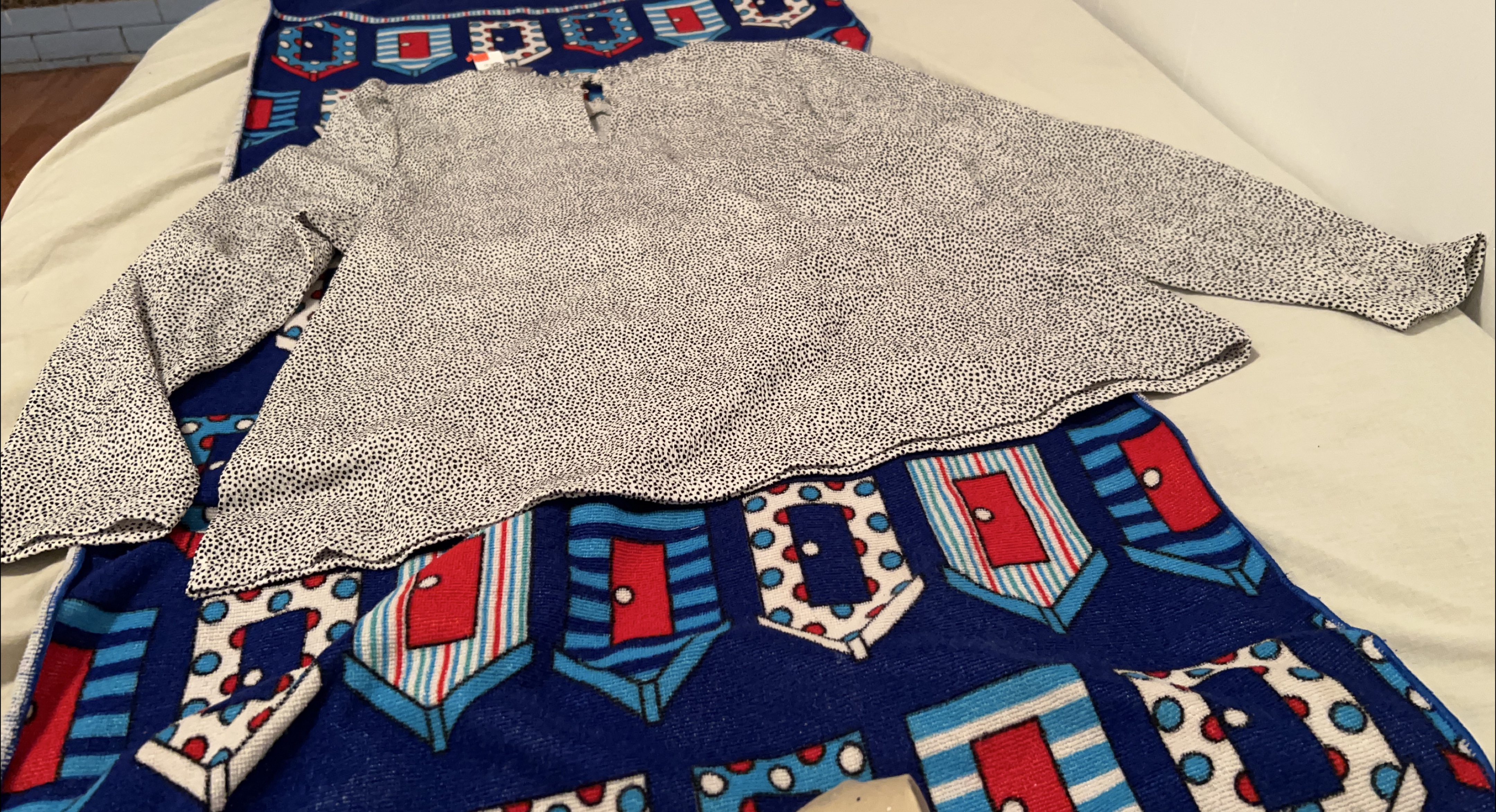 Spotted Blouse & Blue Patterned Fabric thumbnail