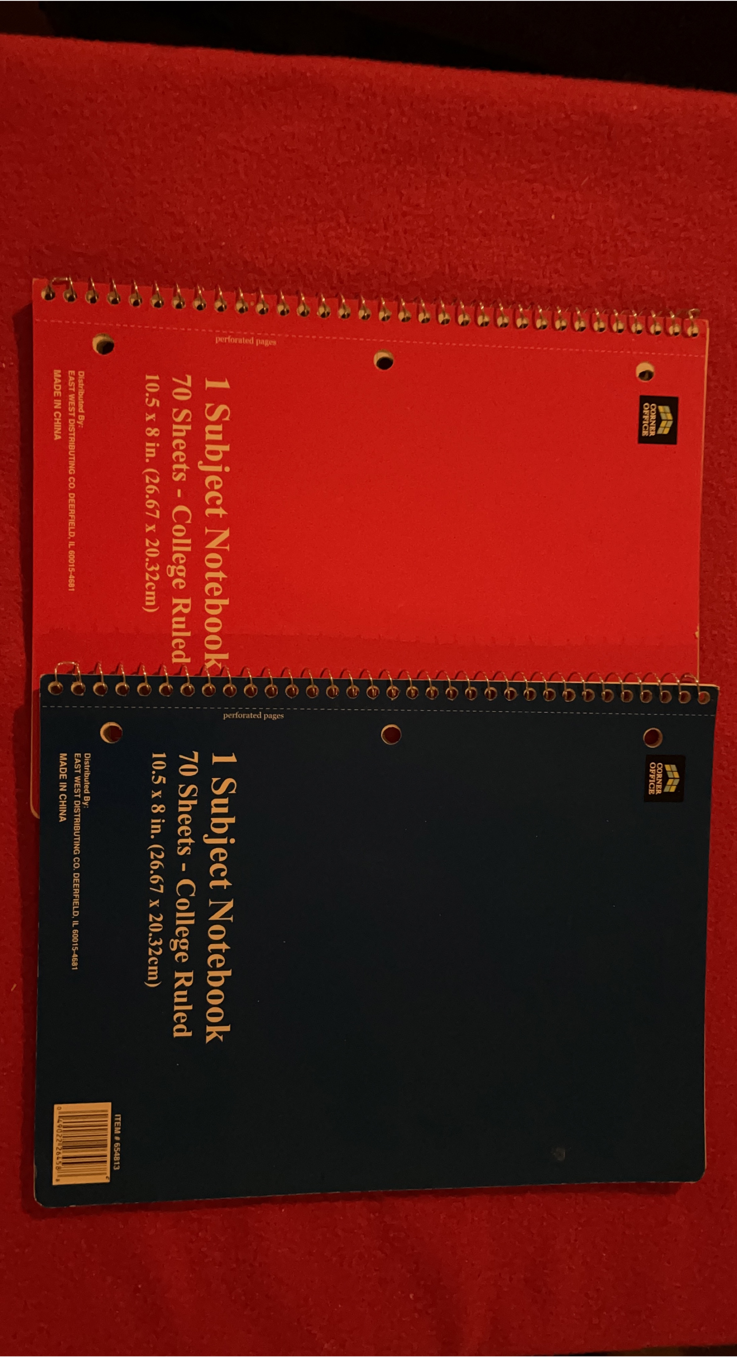 Back to School 1 Subject Notebooks - Red & Blue thumbnail