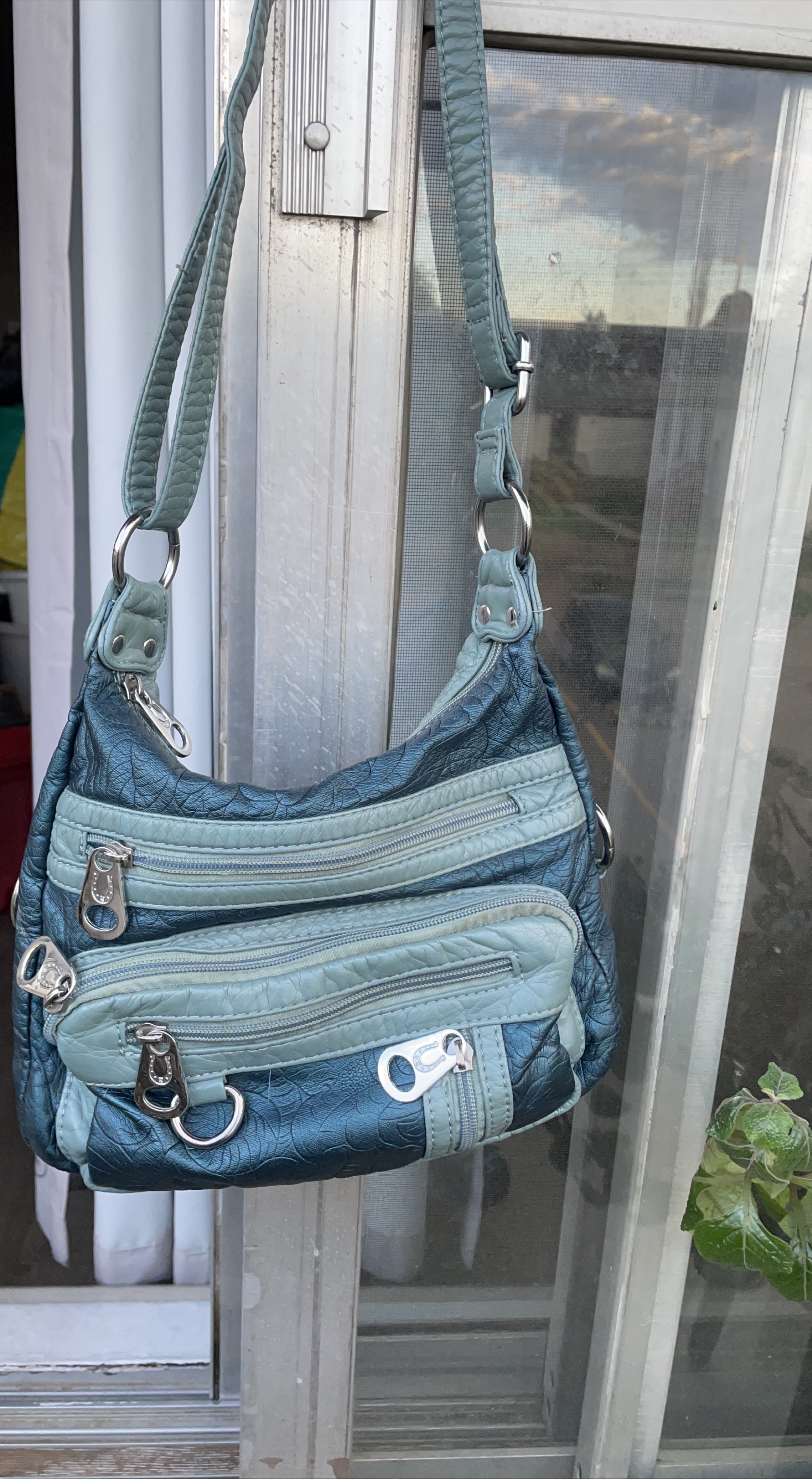 Blue Multi-Pocket Shoulder Bag thumbnail