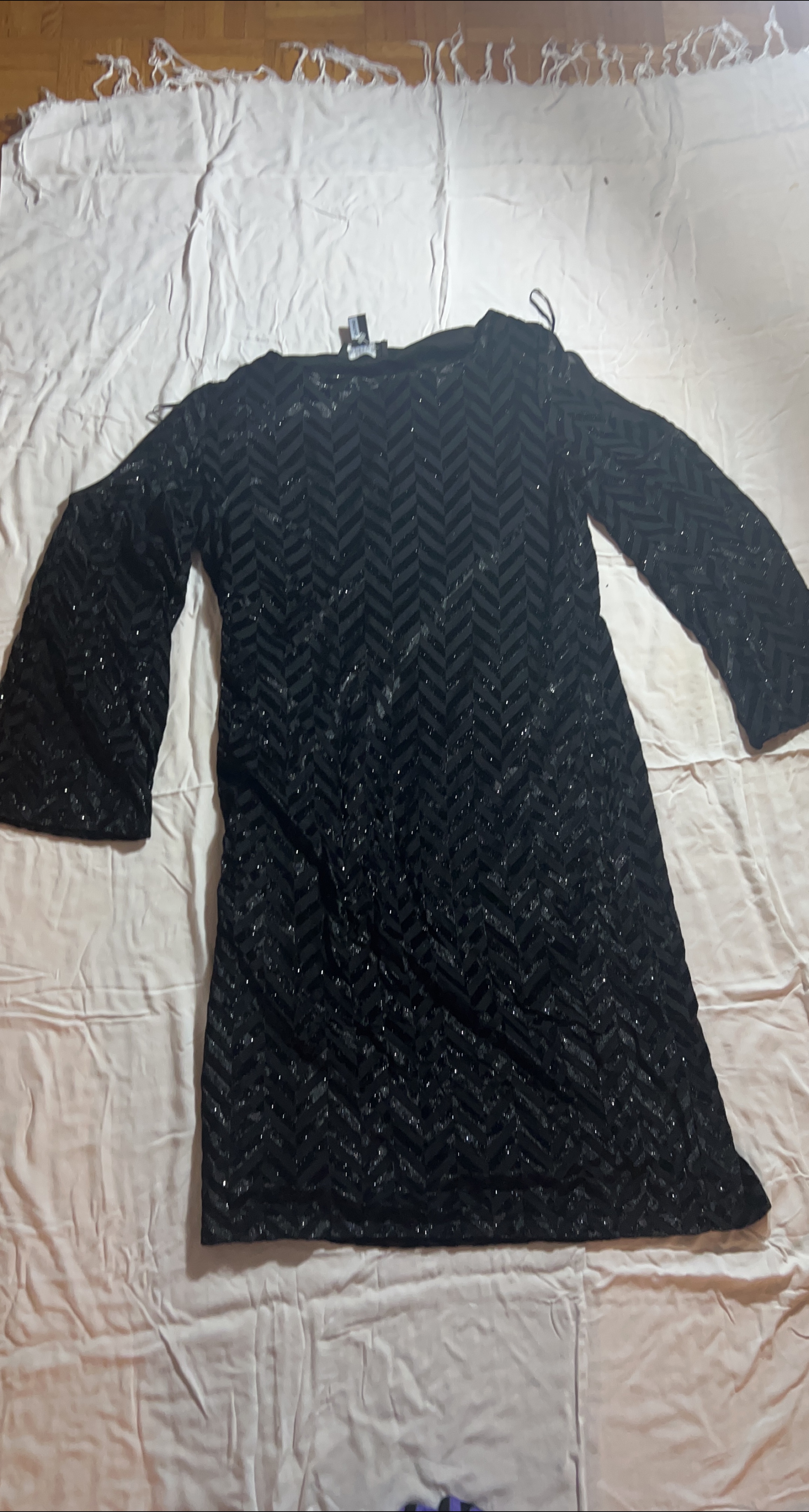 Black Chevron Pattern Dress thumbnail