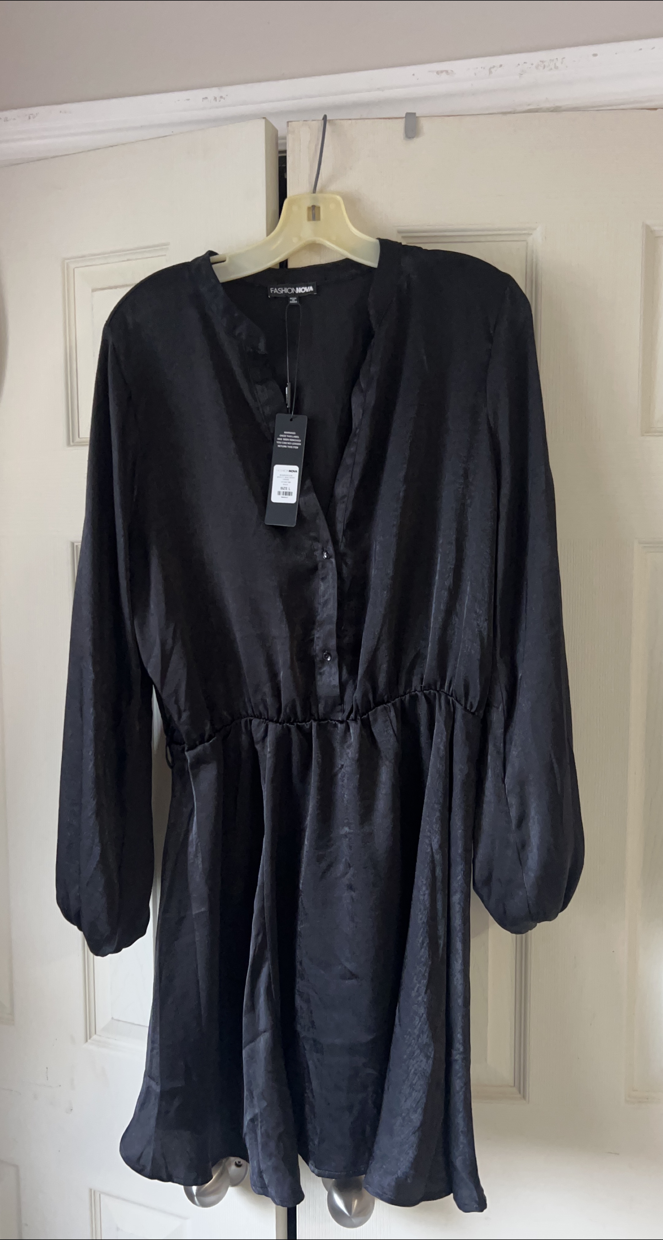Fashion Nova Black Dress, Size L thumbnail