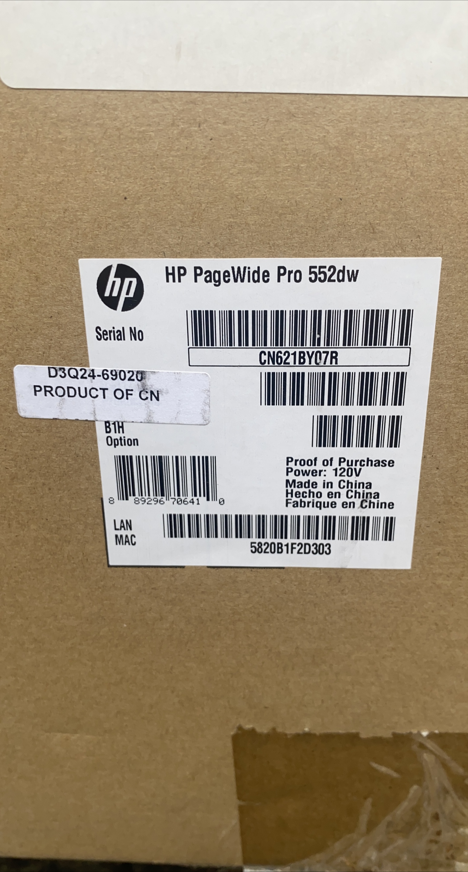 HP PageWide Pro 552dw Printer