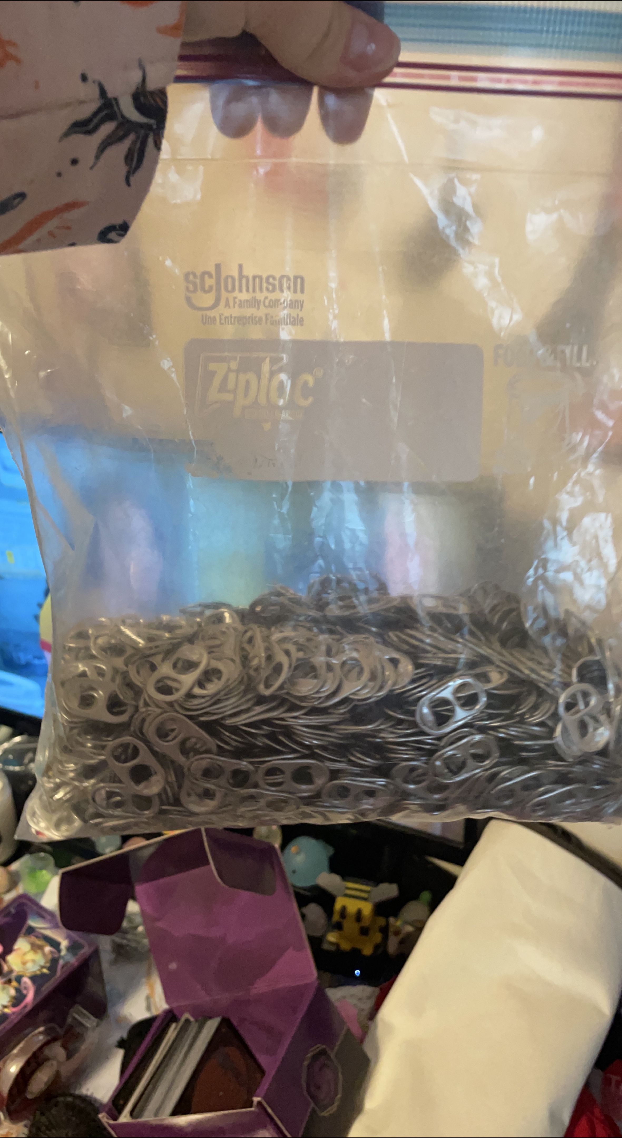 Bag of Aluminum Can Tabs - Ziploc thumbnail
