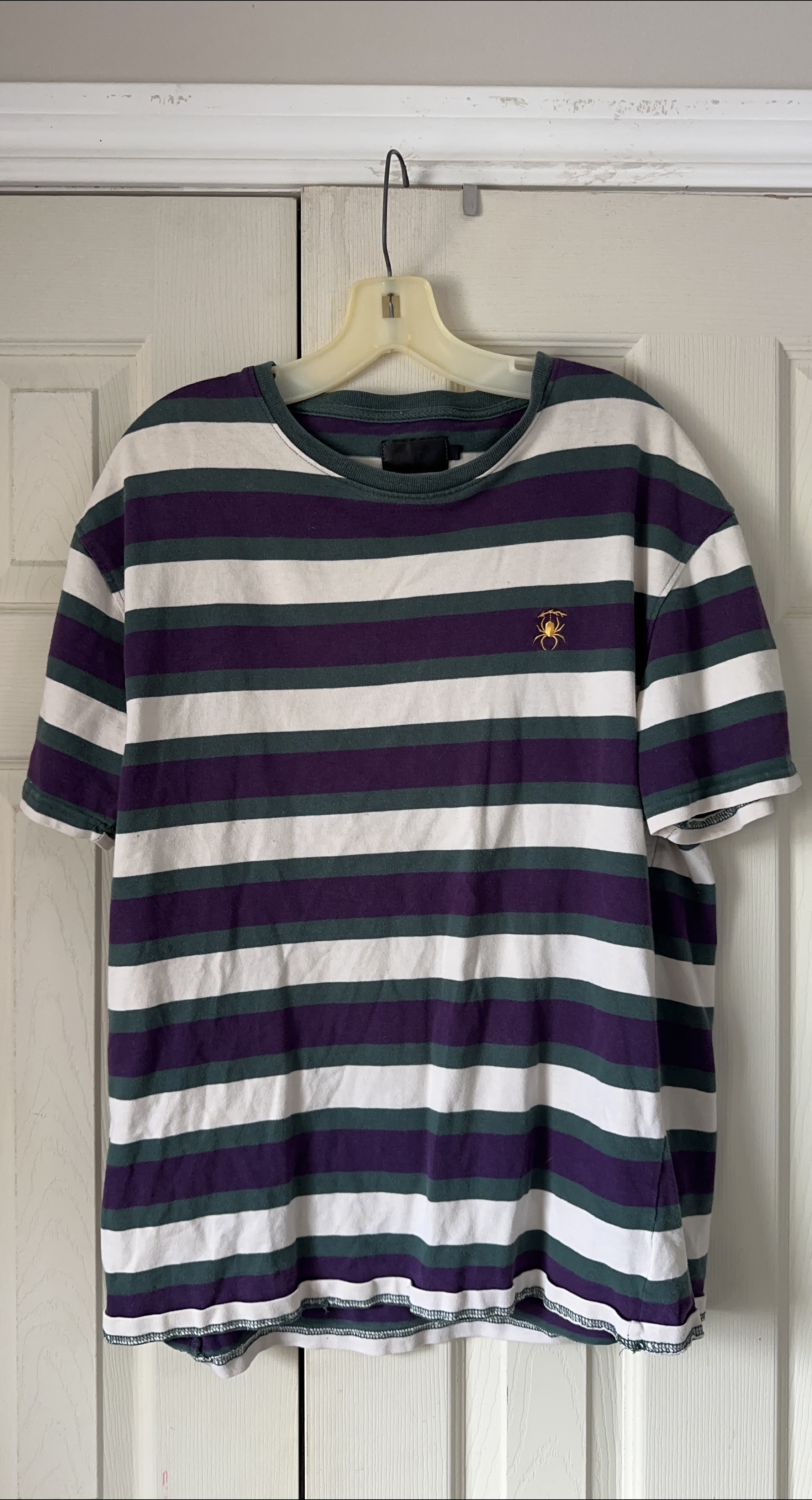 Striped T-Shirt - Purple, Green, White