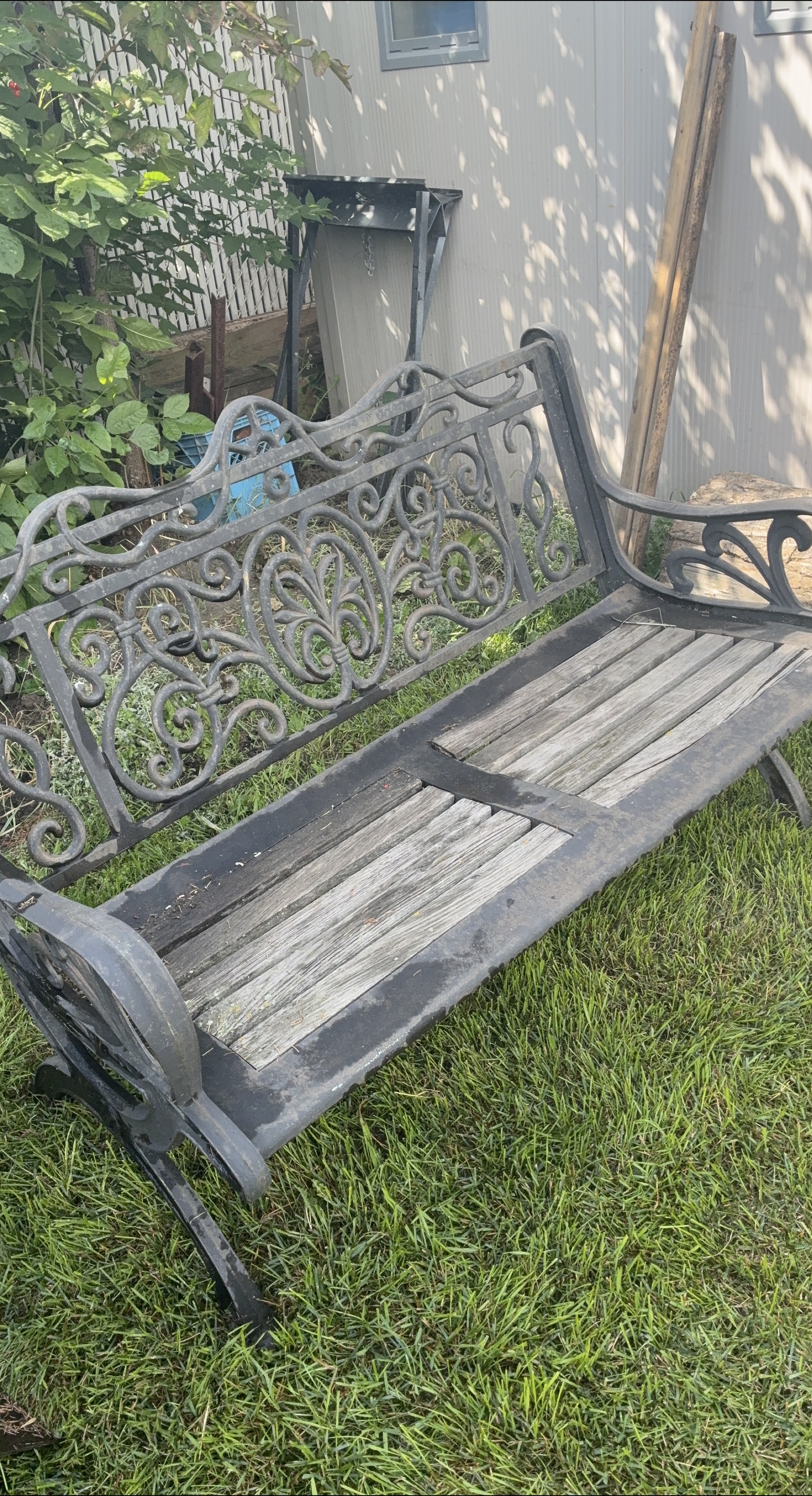 Metal and Wood Garden Bench thumbnail