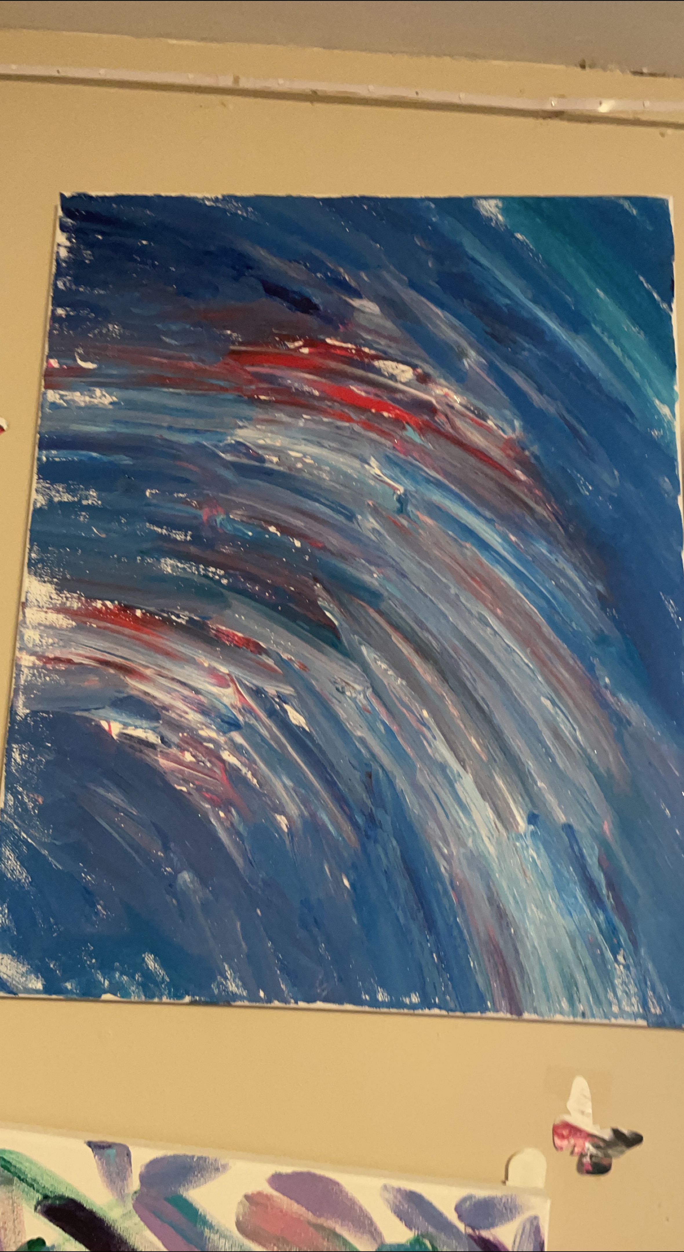 Abstract Painting - Blue, White, and Red thumbnail