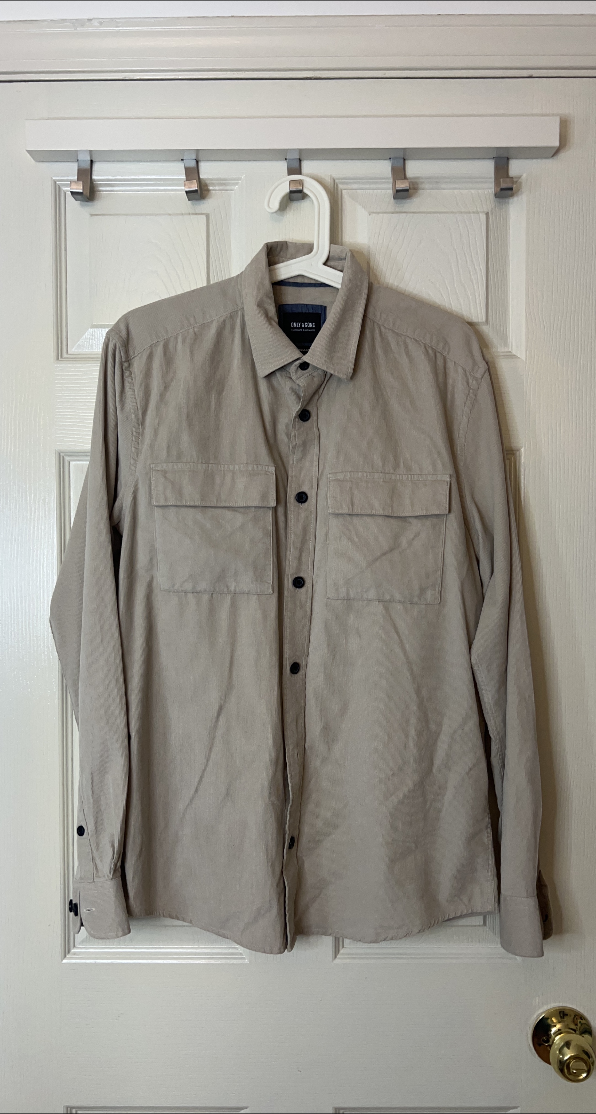 Only & Sons Beige Corduroy Shirt thumbnail