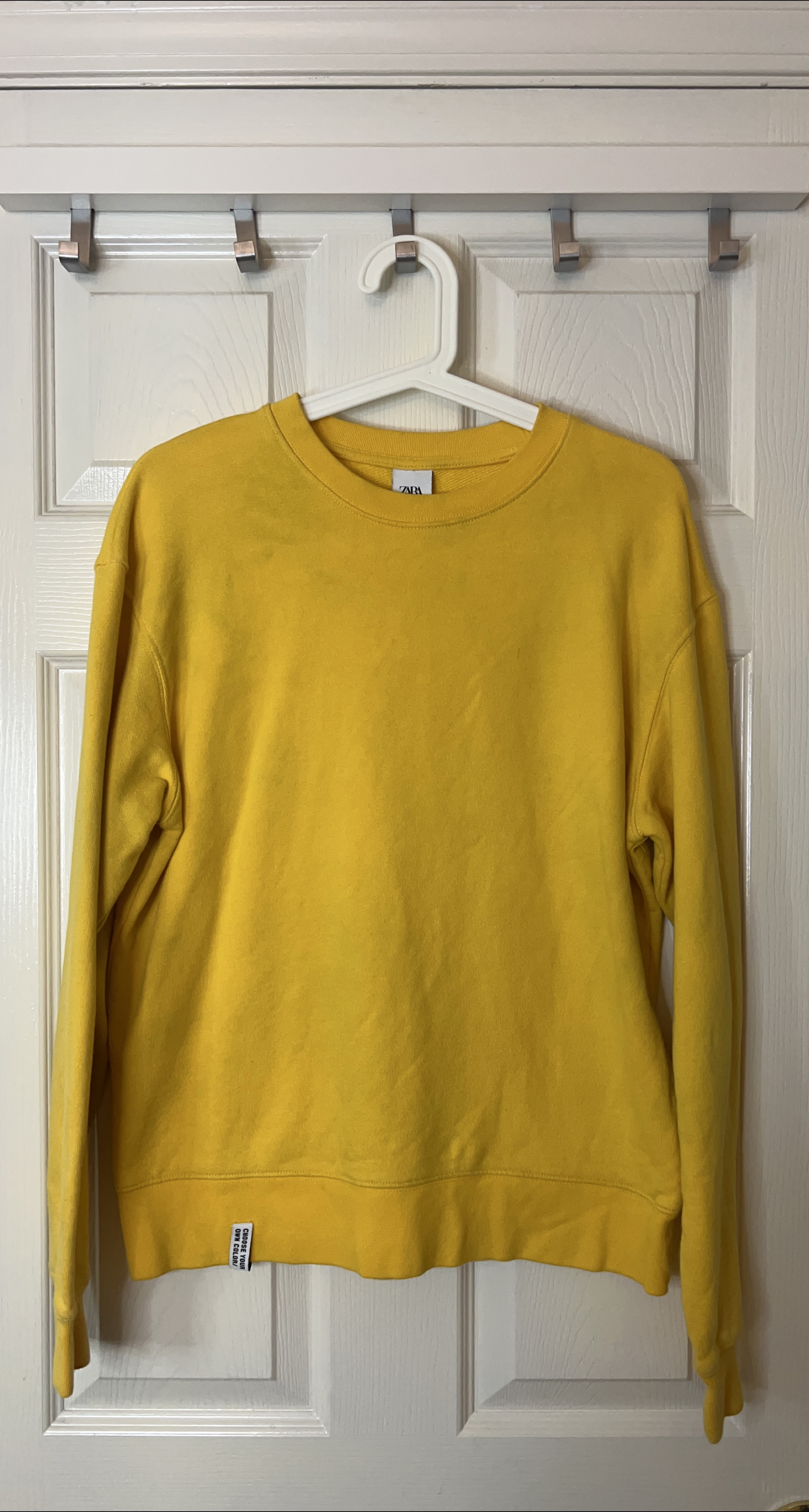 Zara Yellow Crewneck Sweatshirt thumbnail