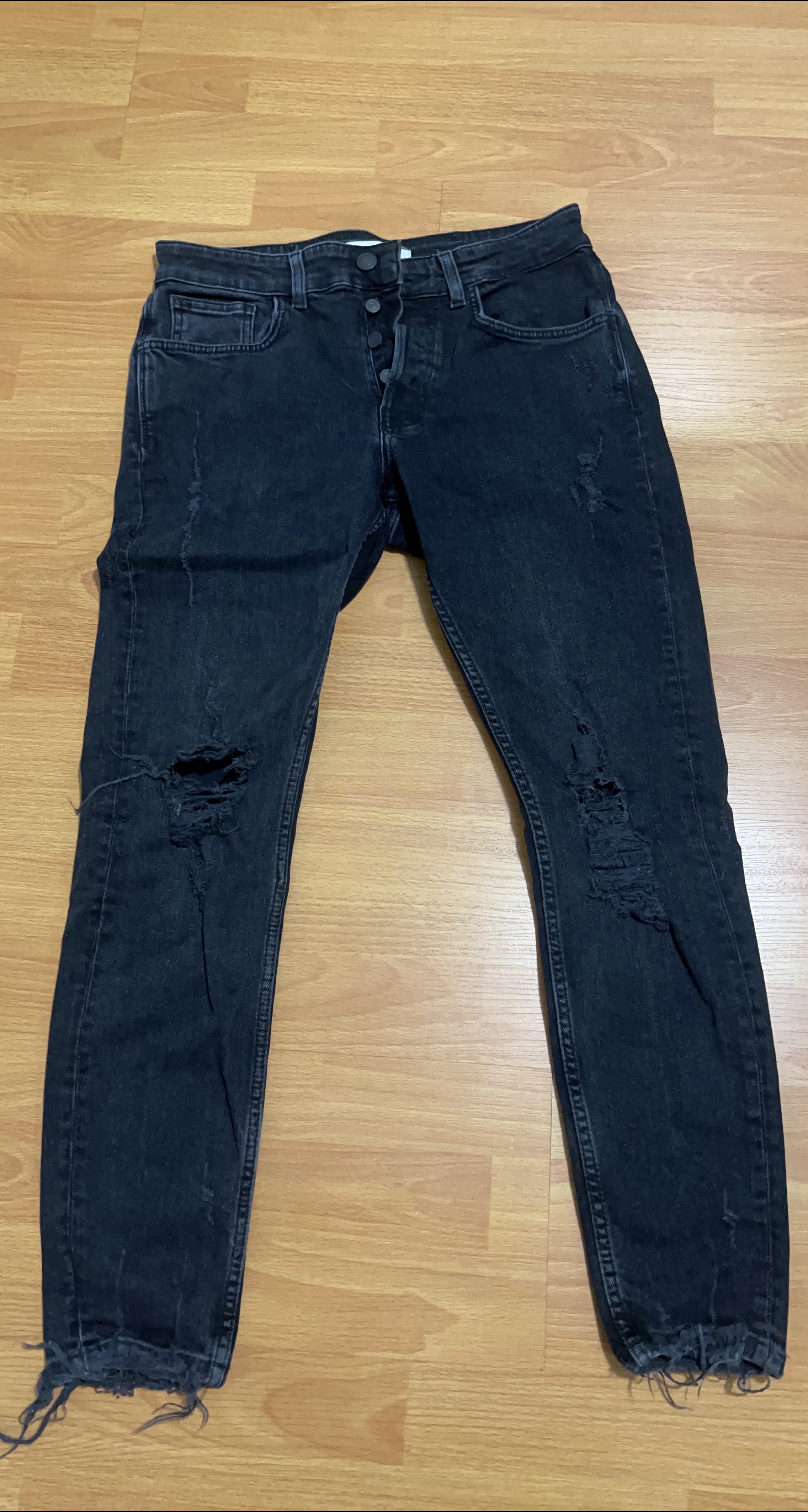 Distressed Black Denim Jeans thumbnail