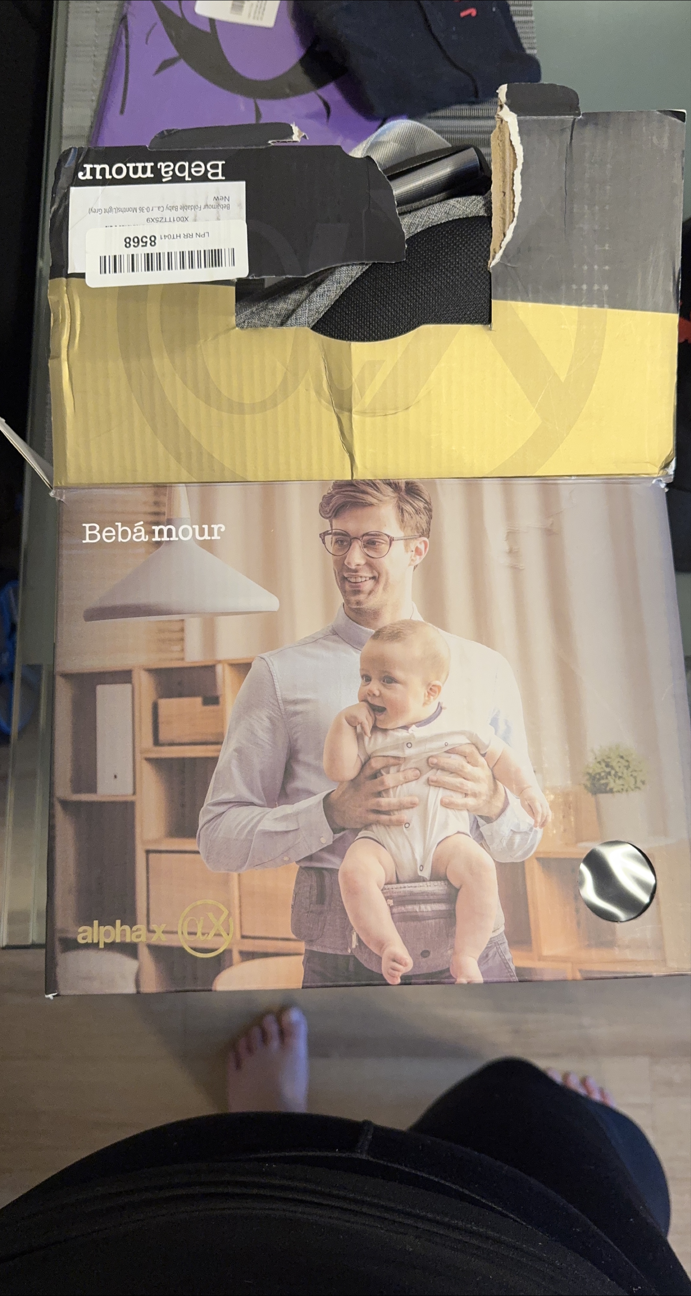 New Bebamour Foldable Baby Carrier - Light Grey thumbnail