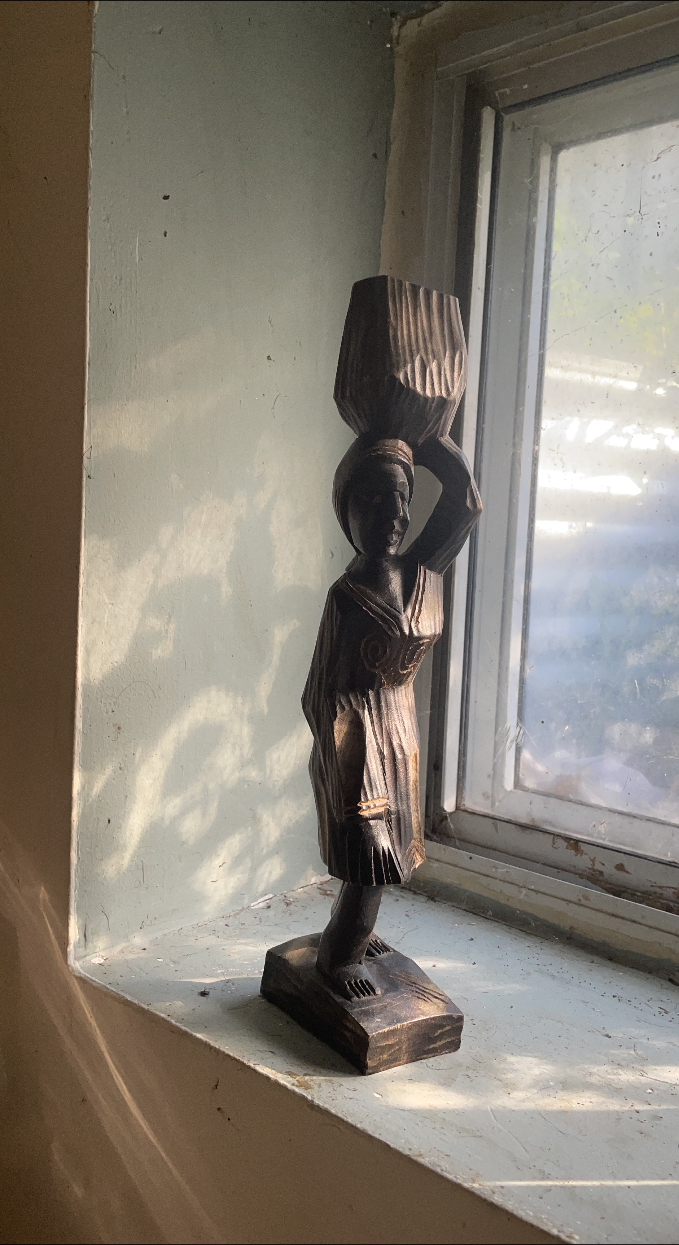 Wooden African Woman Statue