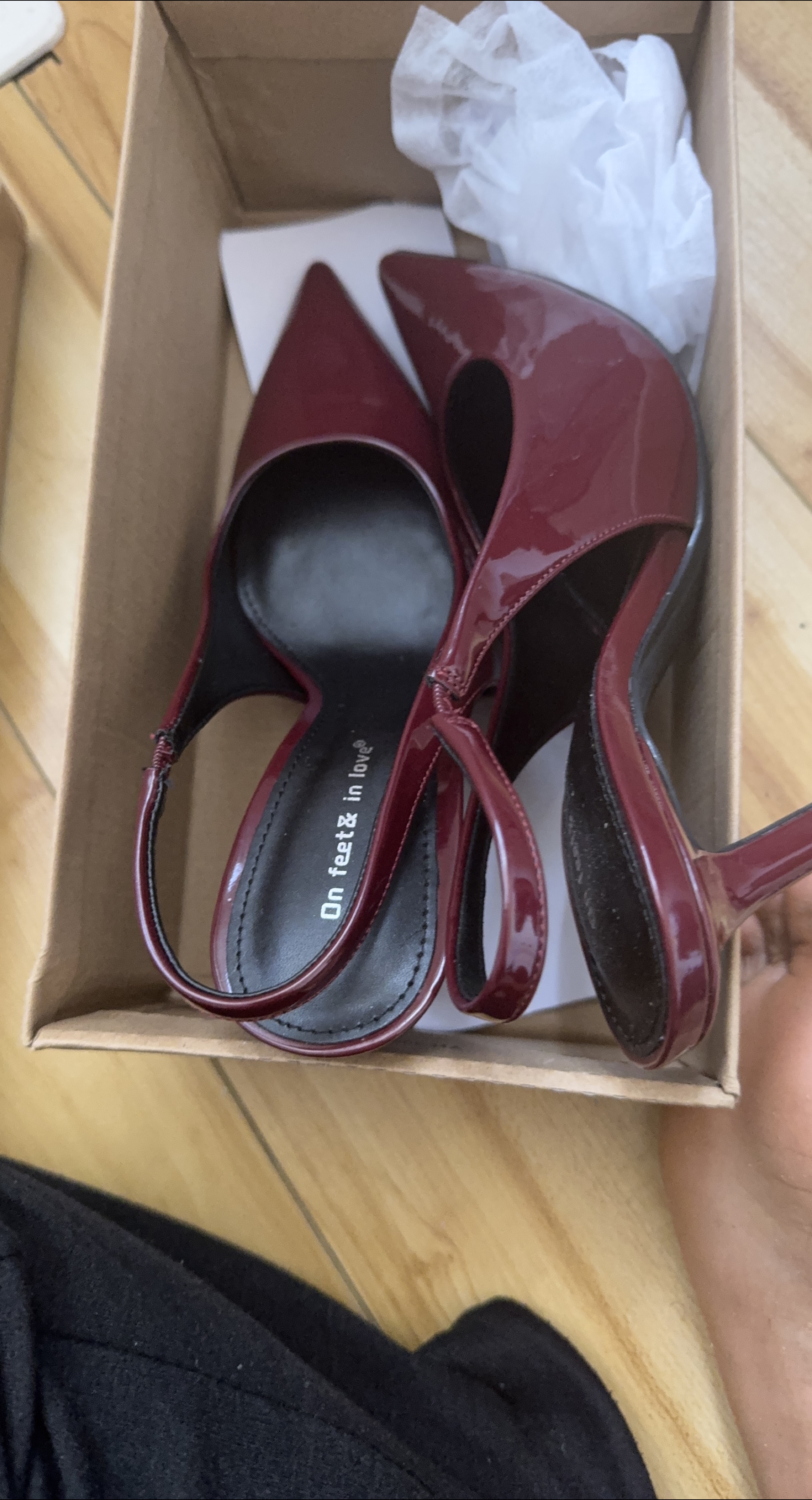 On Feet & In Love Burgundy Heels thumbnail