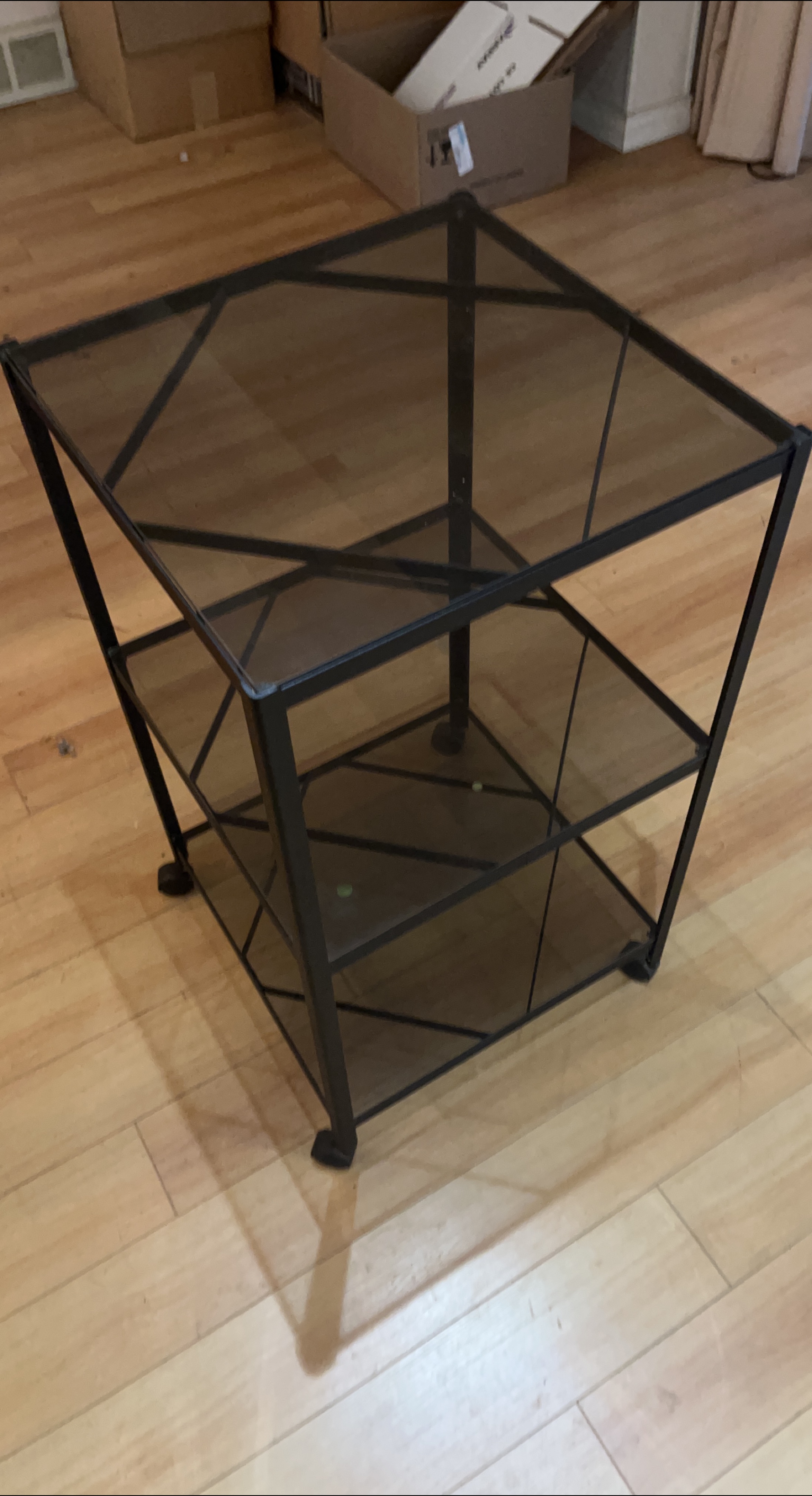 Black Glass Top Side Table
