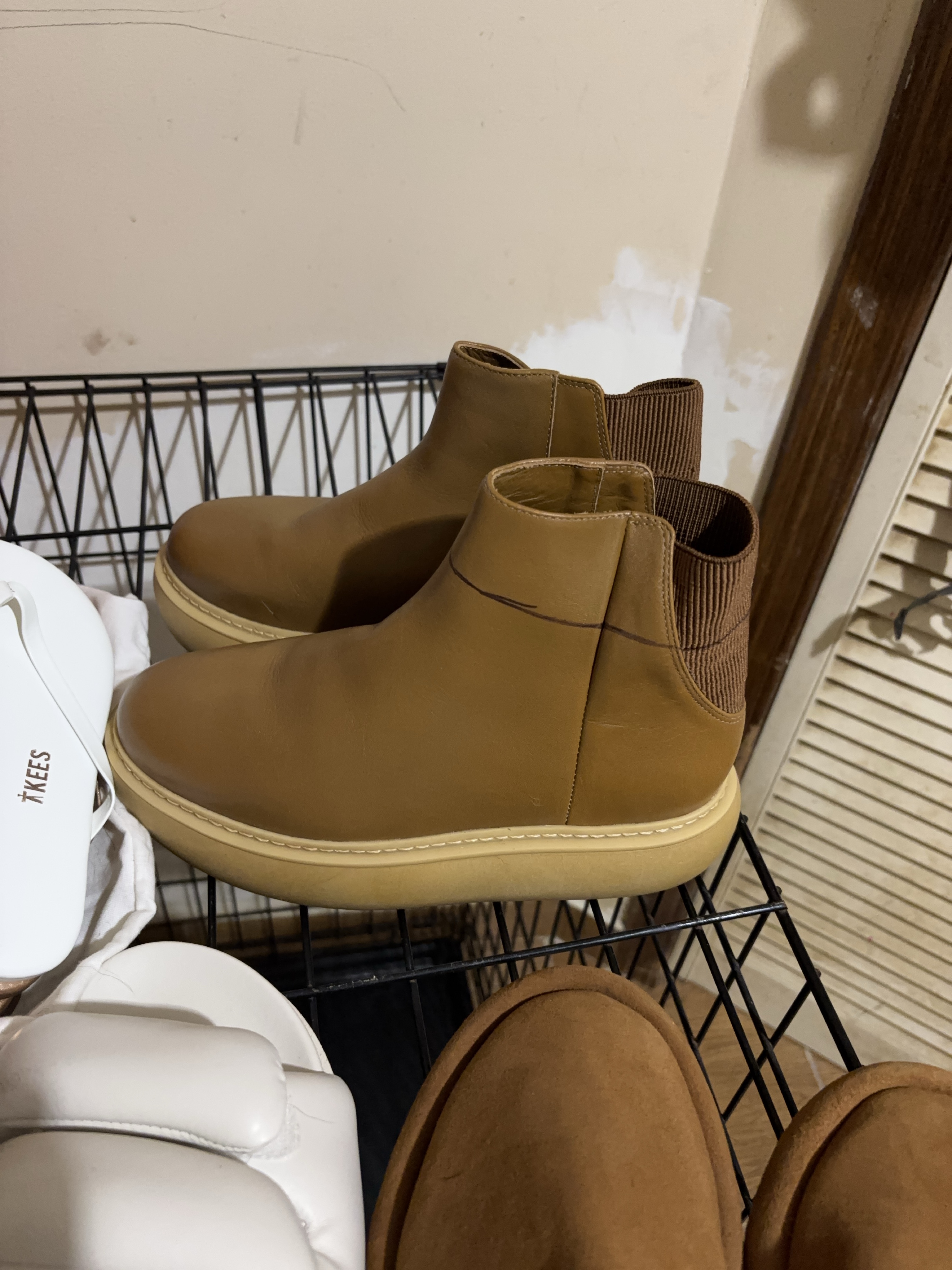 Tkees Brown Leather Ankle Boots, Size 8 thumbnail