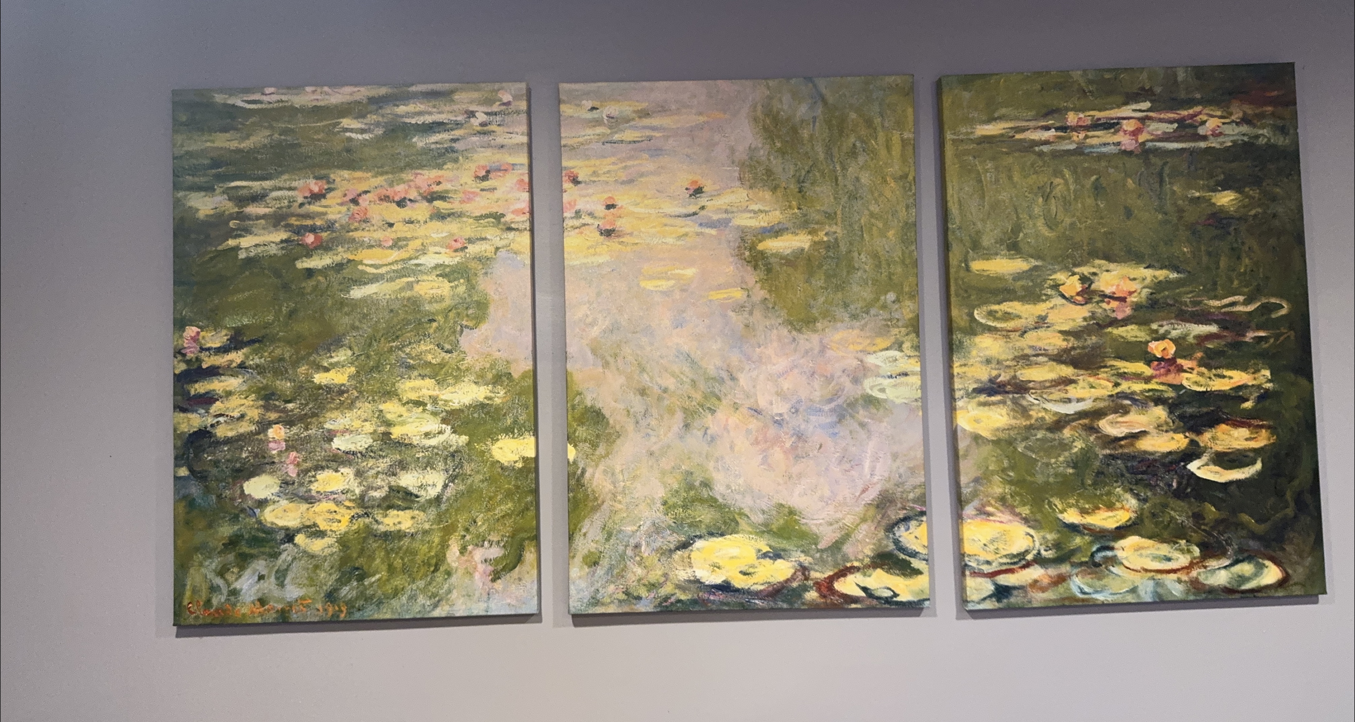 Monet's Water Lilies Triptych Wall Art