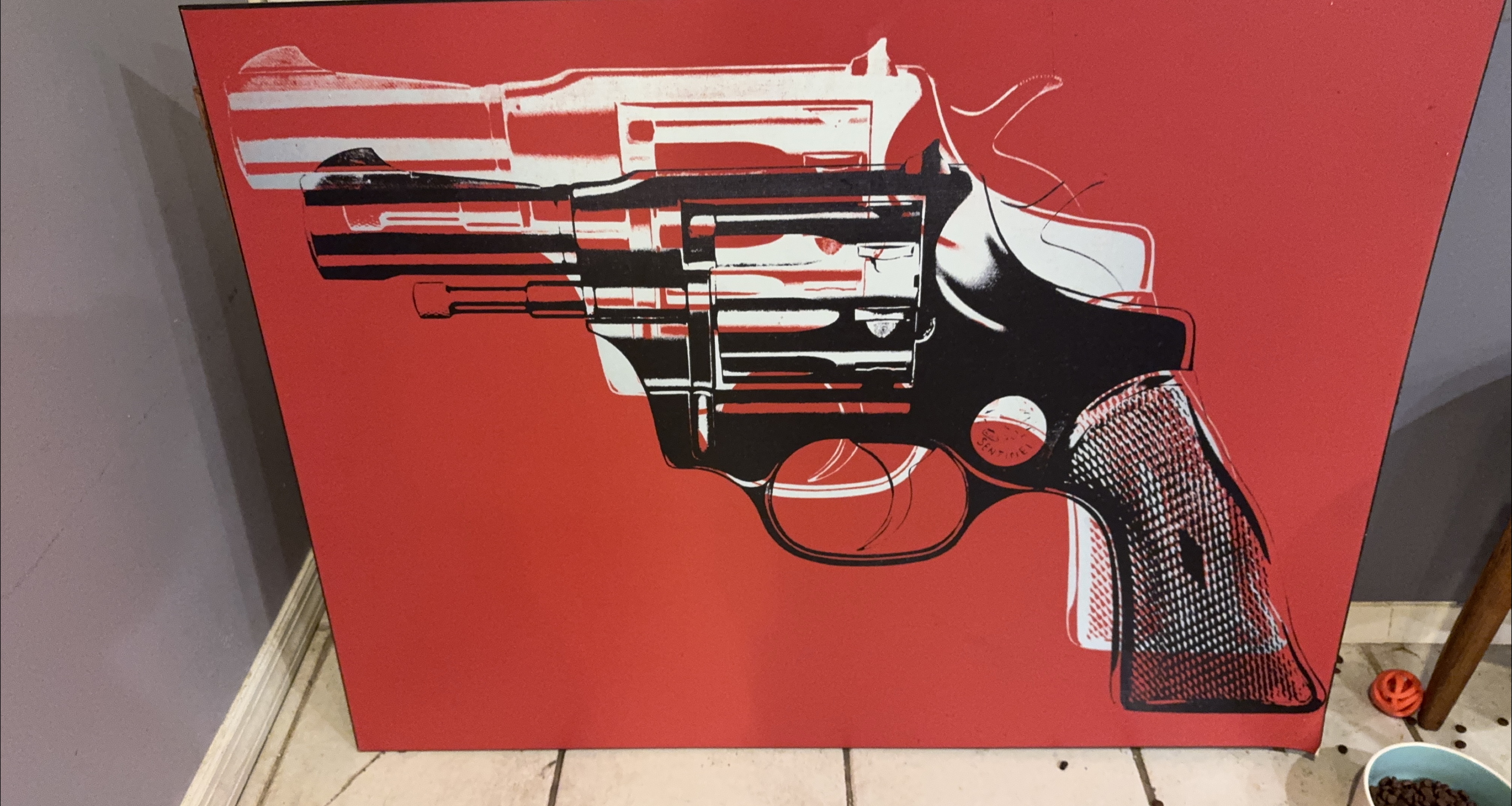 Andy Warhol Gun Print on Canvas thumbnail
