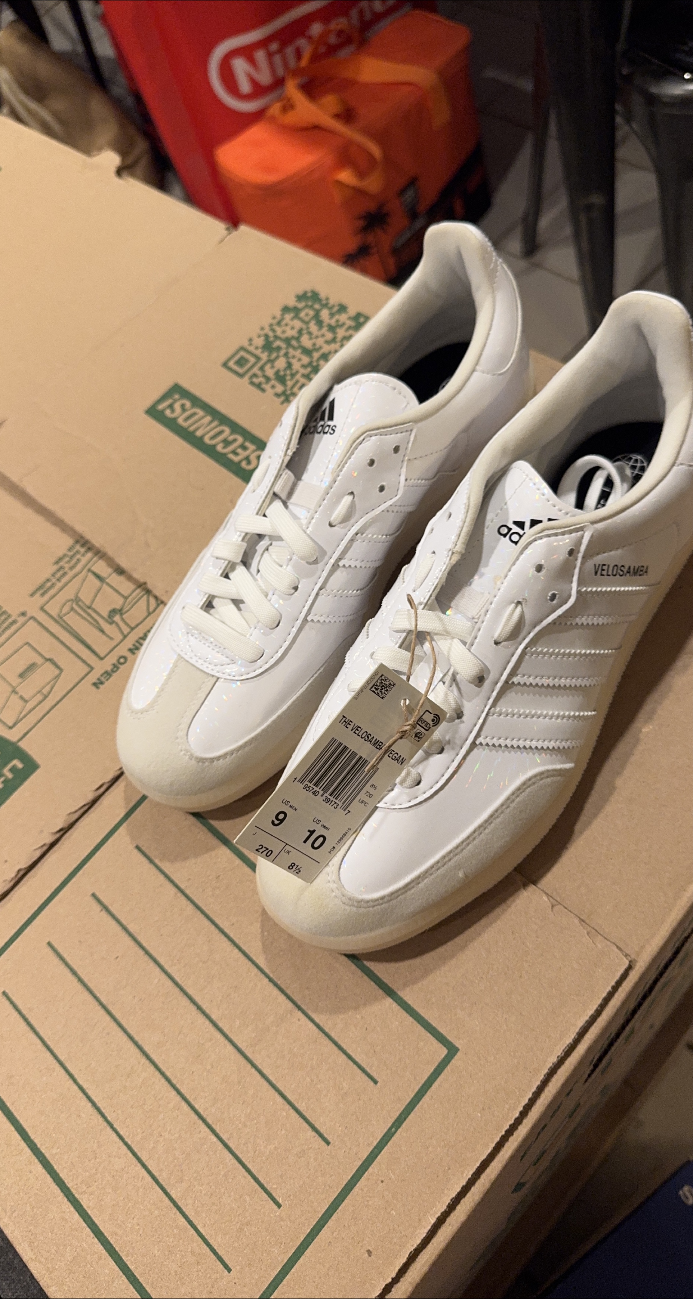 Adidas Velosamba Vegan White Shoes - US Men's 9/Women's 10