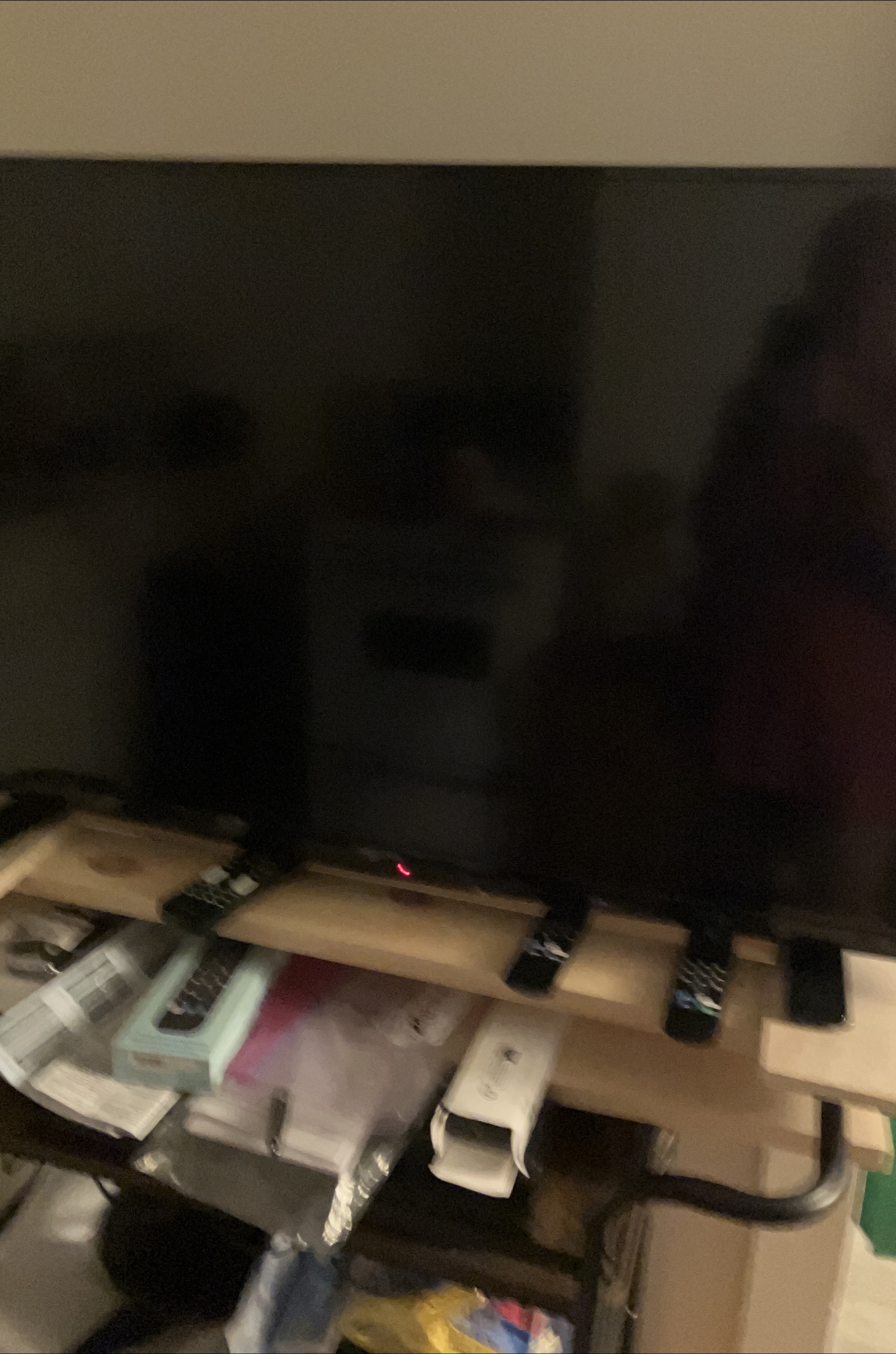 Black TV Stand with Remotes