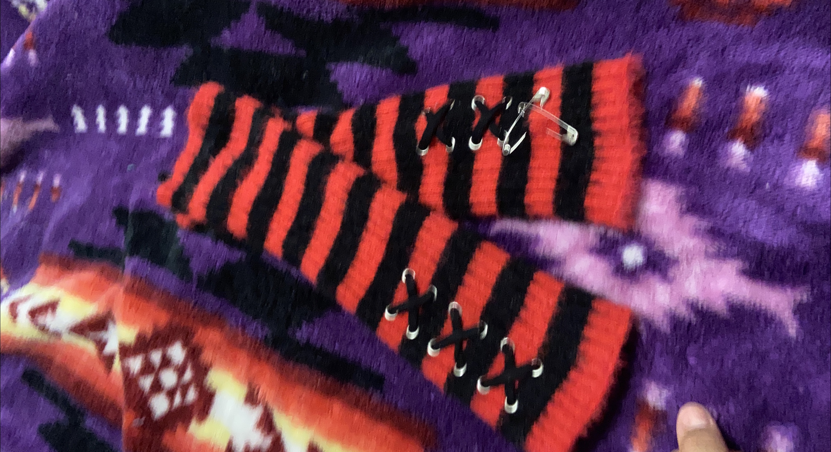 Red and Black Striped Arm Warmers thumbnail