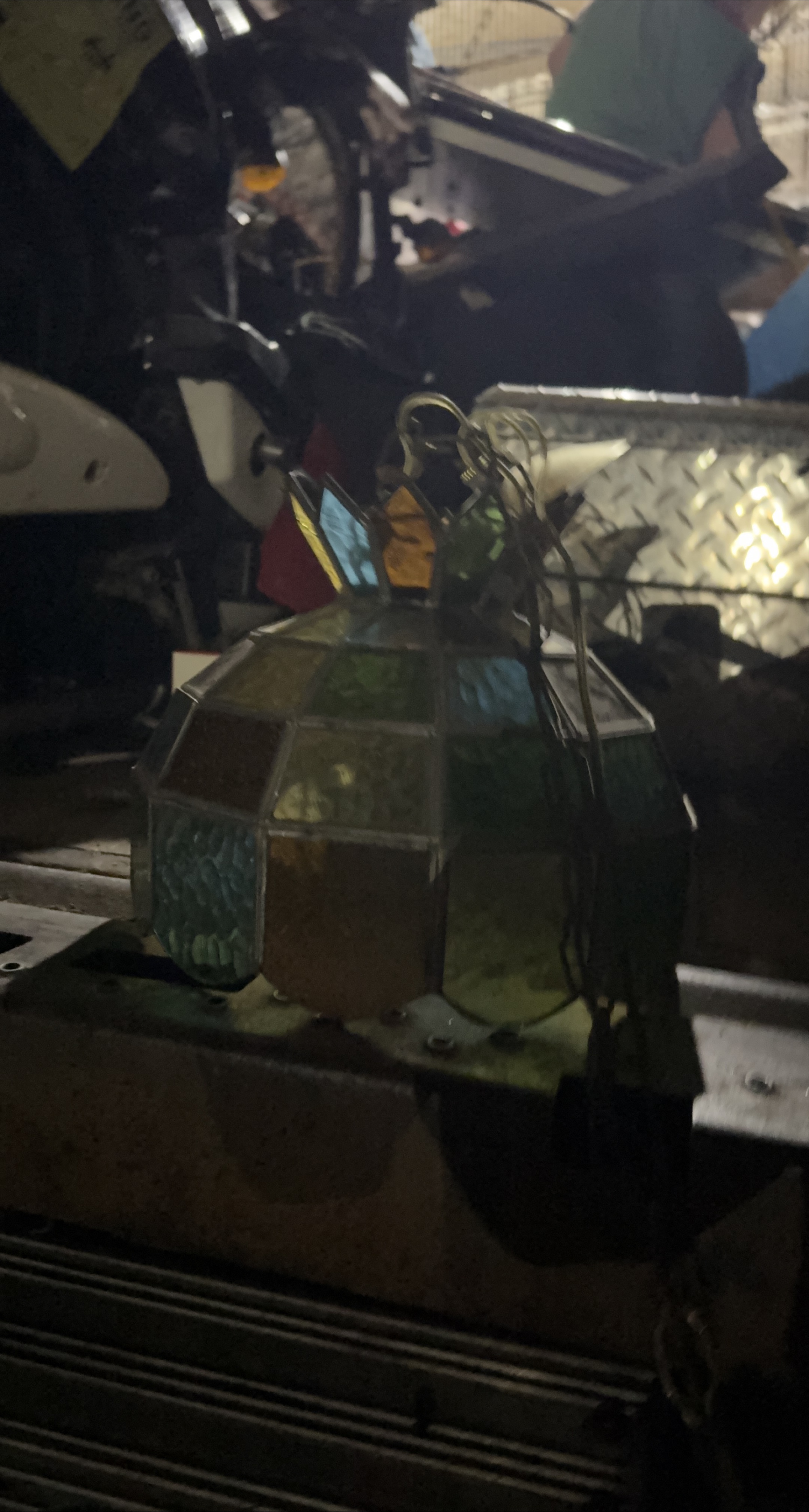 Vintage Stained Glass Hanging Lamp thumbnail
