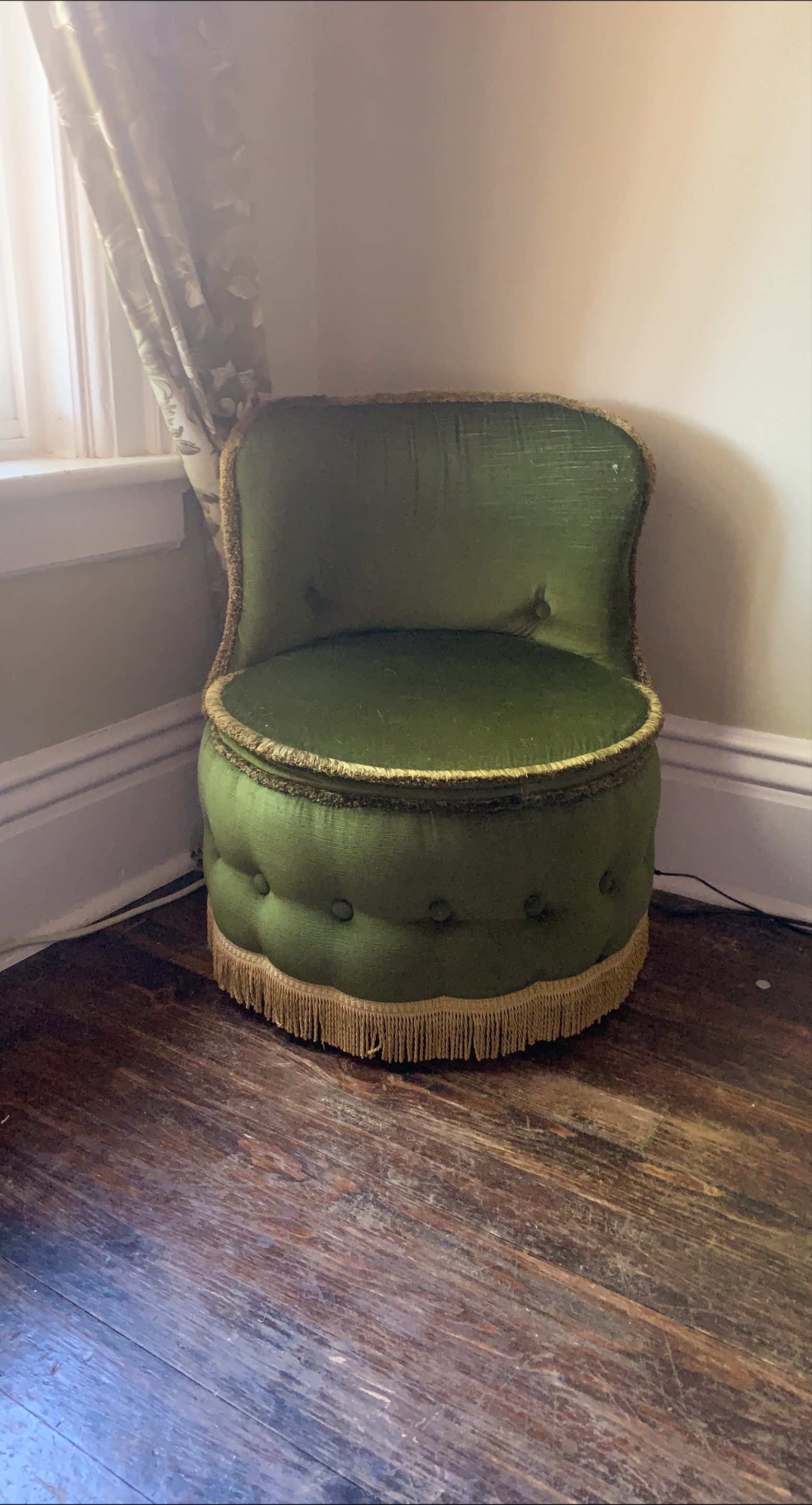 Vintage Green Vanity Stool thumbnail