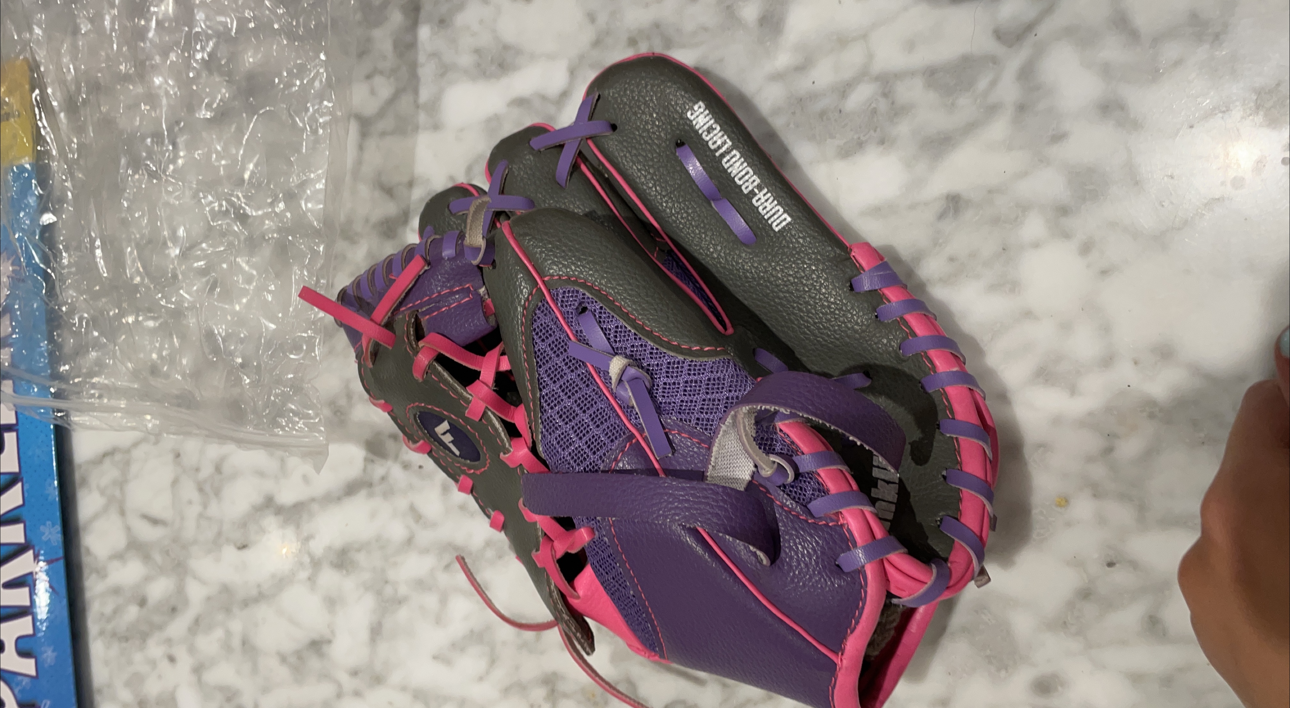 Kids Franklin Durra-Bond Lacing Glove - Pink/Purple thumbnail