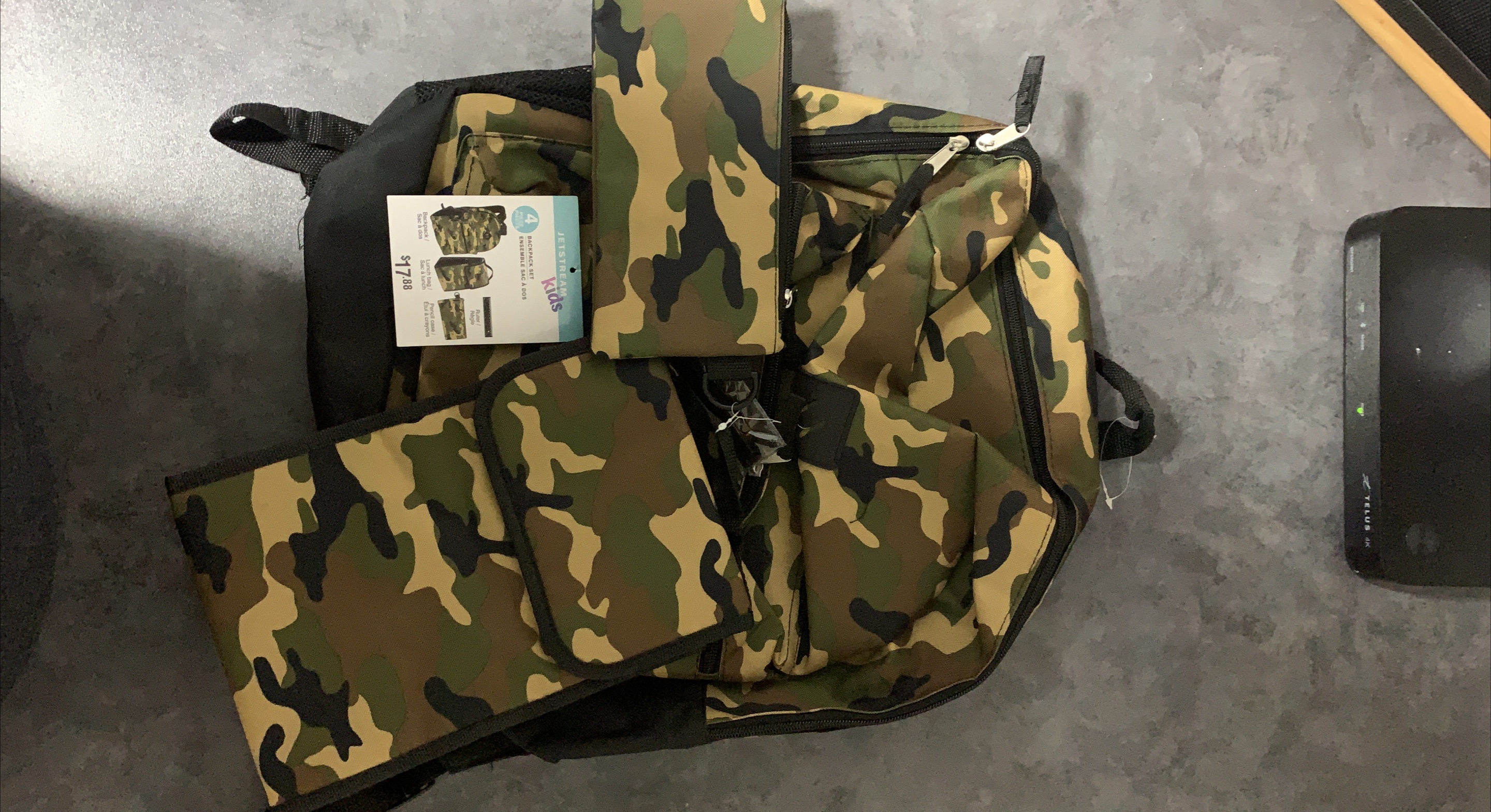 Jetstream Kids Camo Backpack Set - New thumbnail