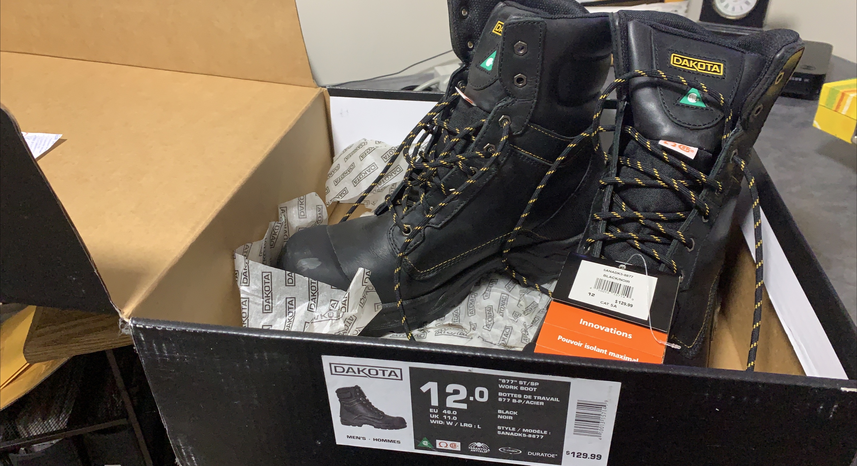 Dakota 877 Black Work Boots - Size 12 thumbnail