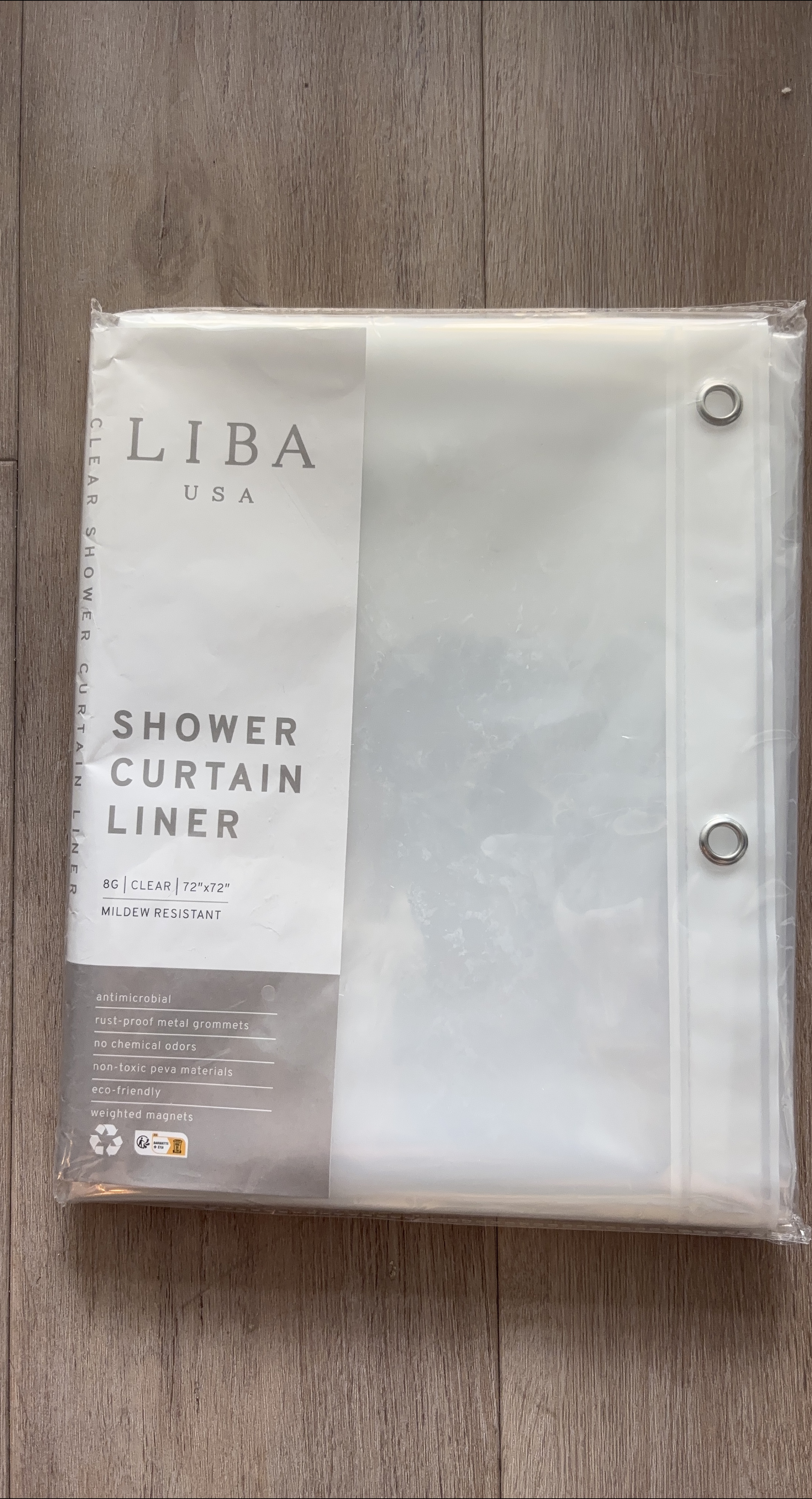New LIBA USA Clear Shower Curtain Liner 72x72 thumbnail