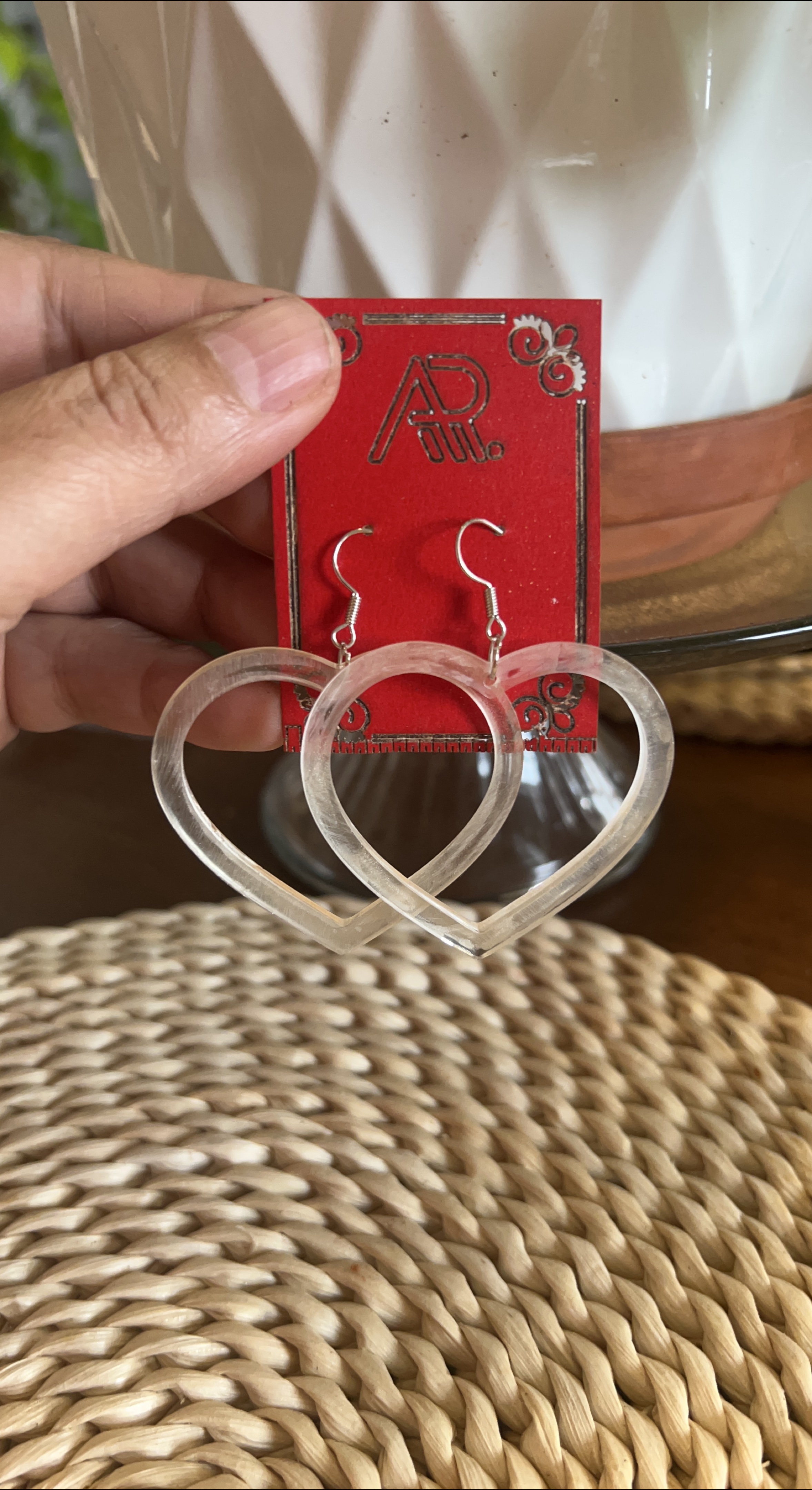 Heart Shaped Drop Earrings