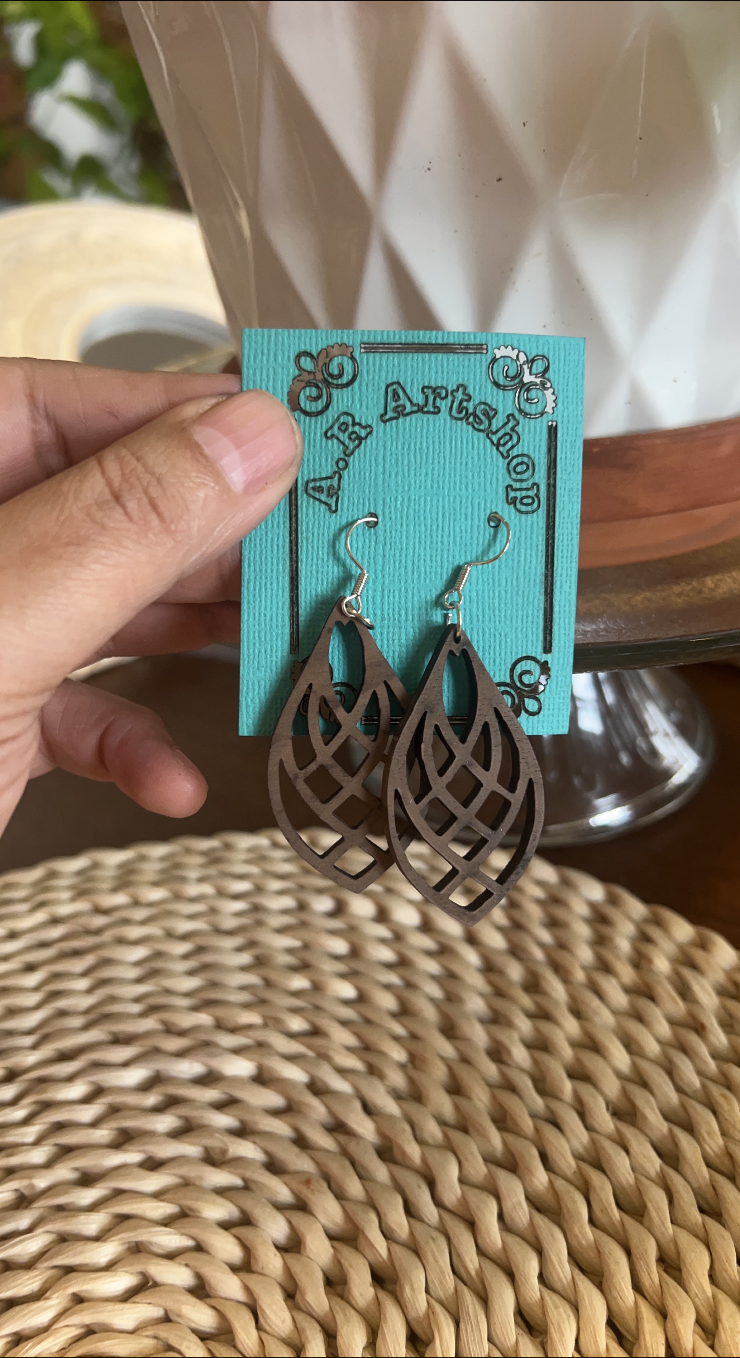 R. Artshop Wooden Dangle Earrings image indicator(1)