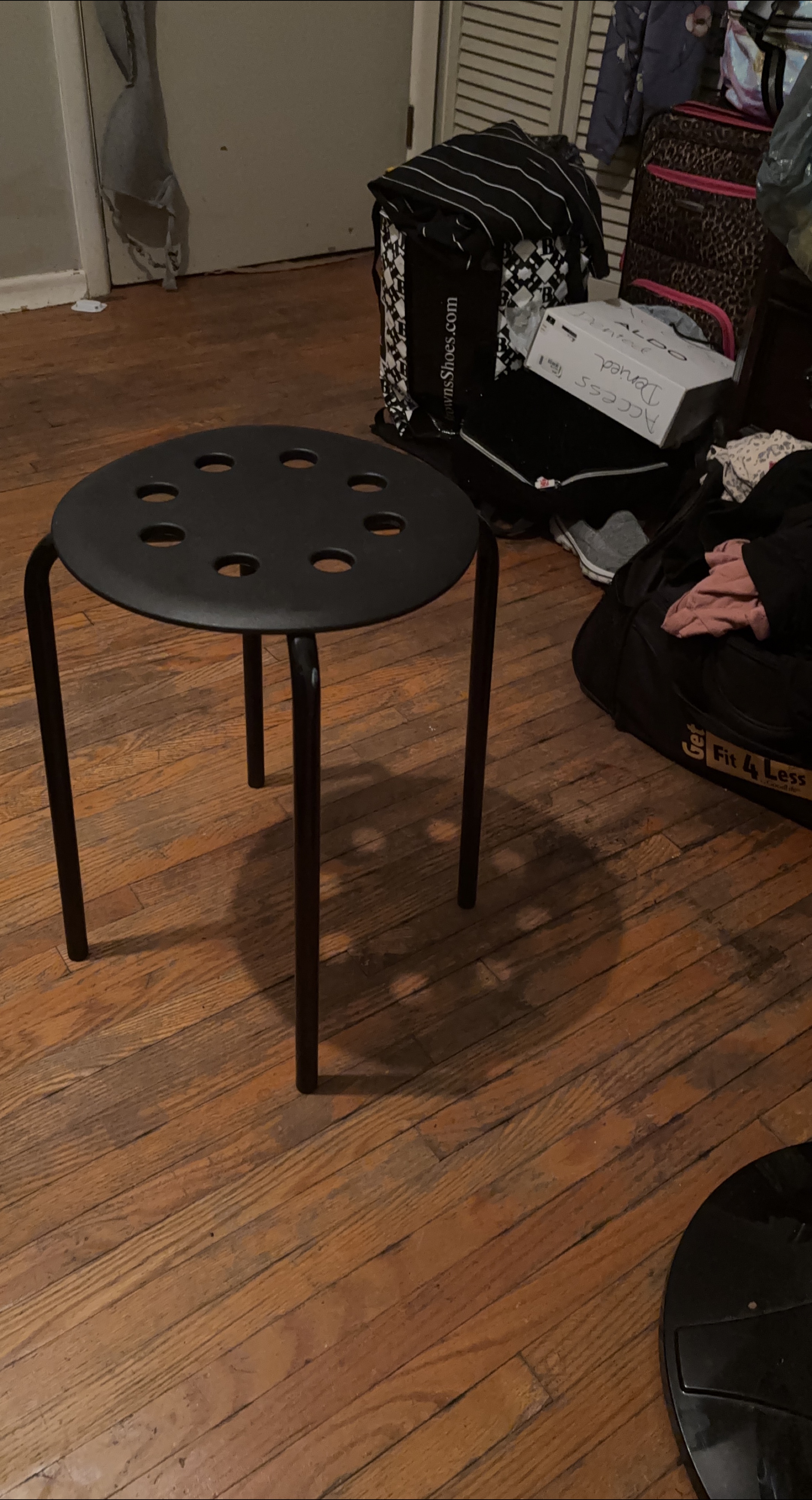 Black Stool with Round Seat