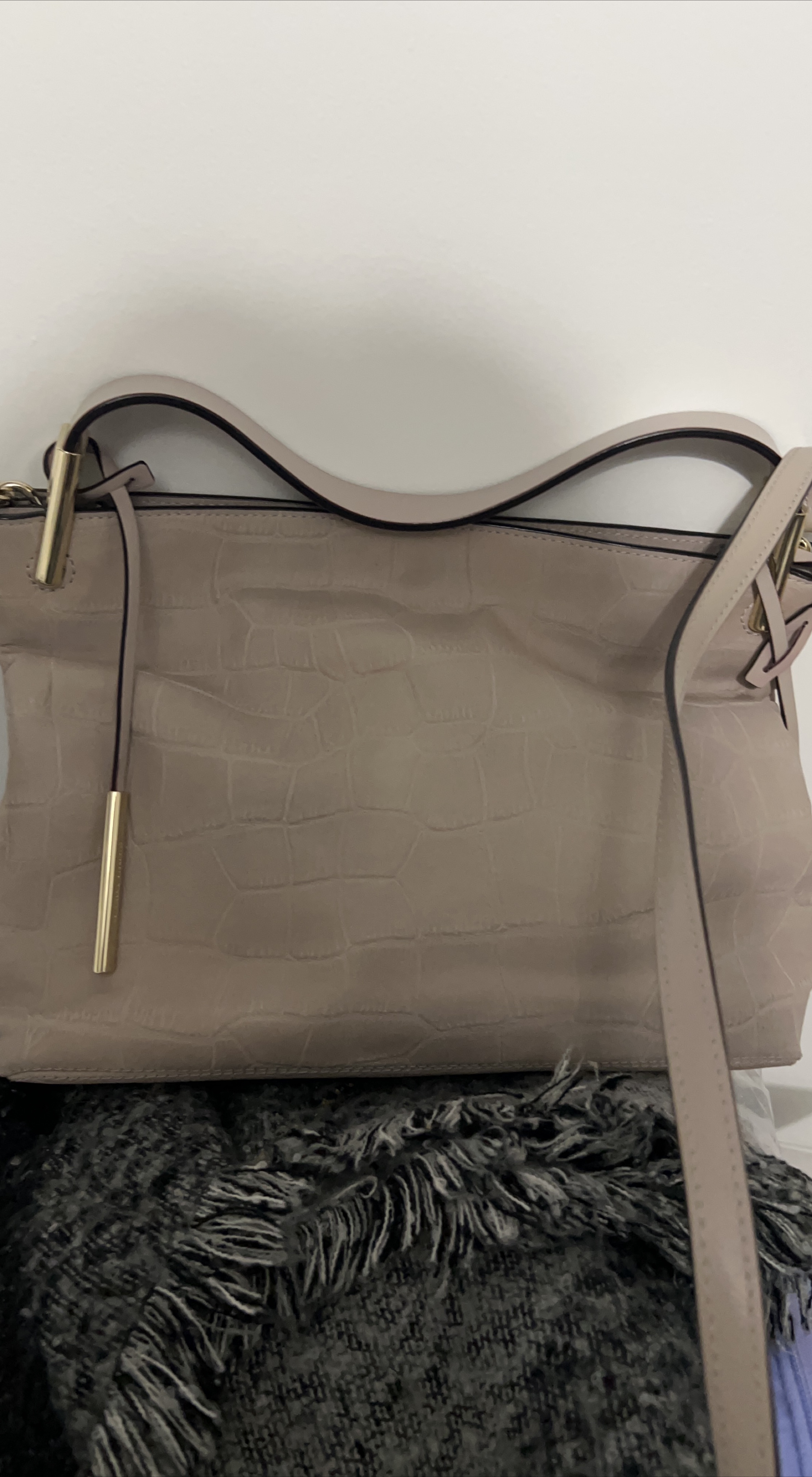 Kate Spade Beige Faux Leather Shoulder Bag thumbnail